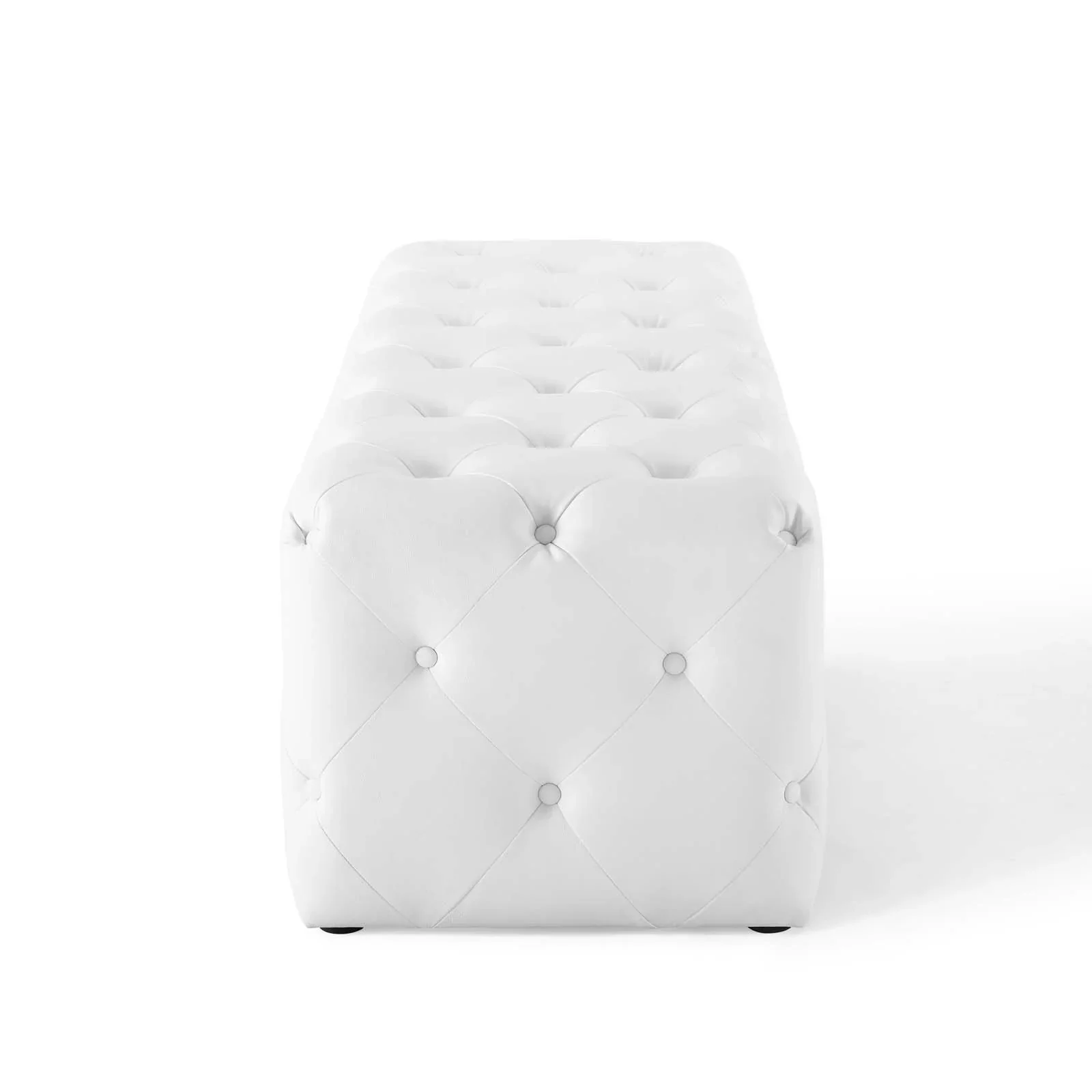 Amour Tufted Button Entryway Faux Leather Bench - Image 5
