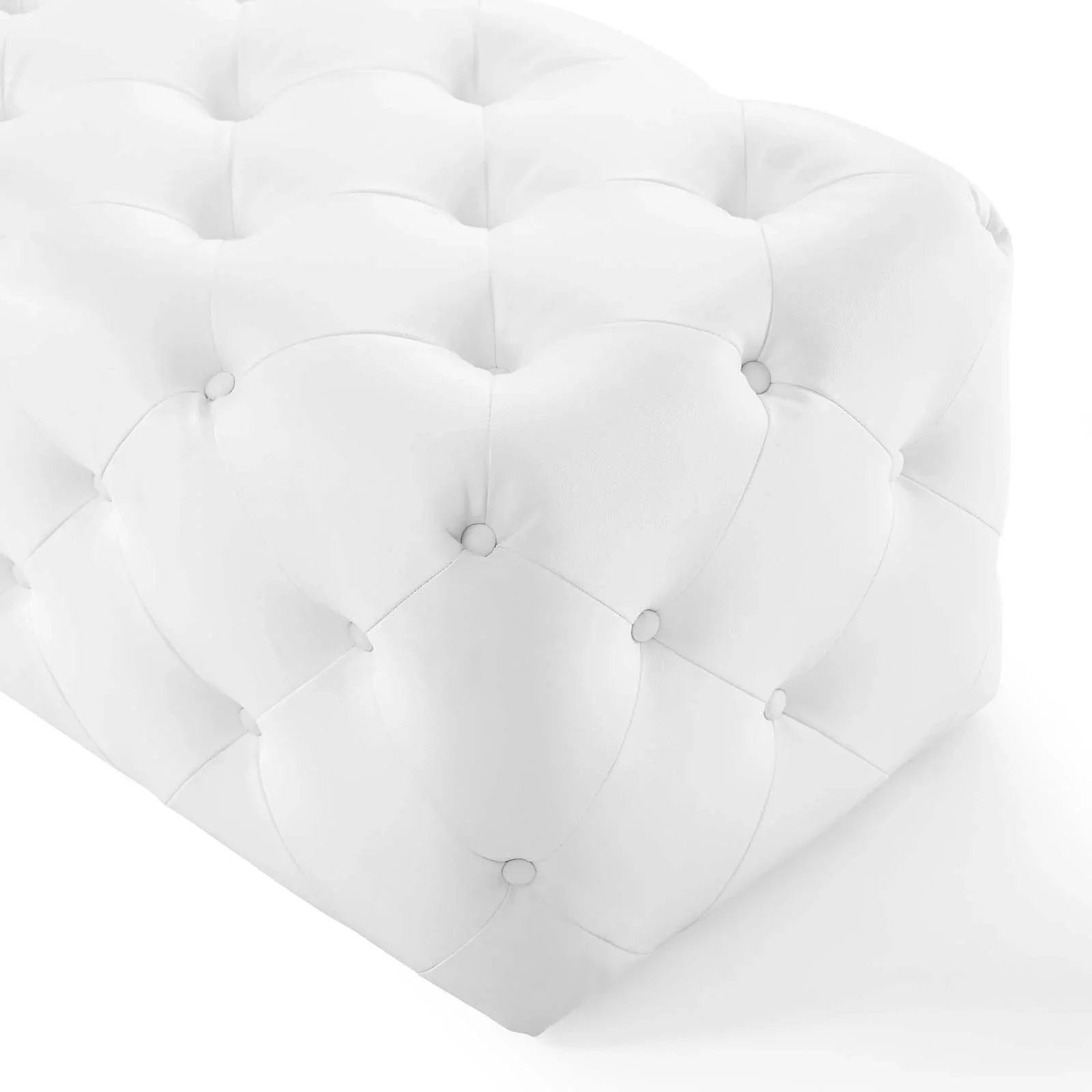 Amour Tufted Button Entryway Faux Leather Bench - Image 7