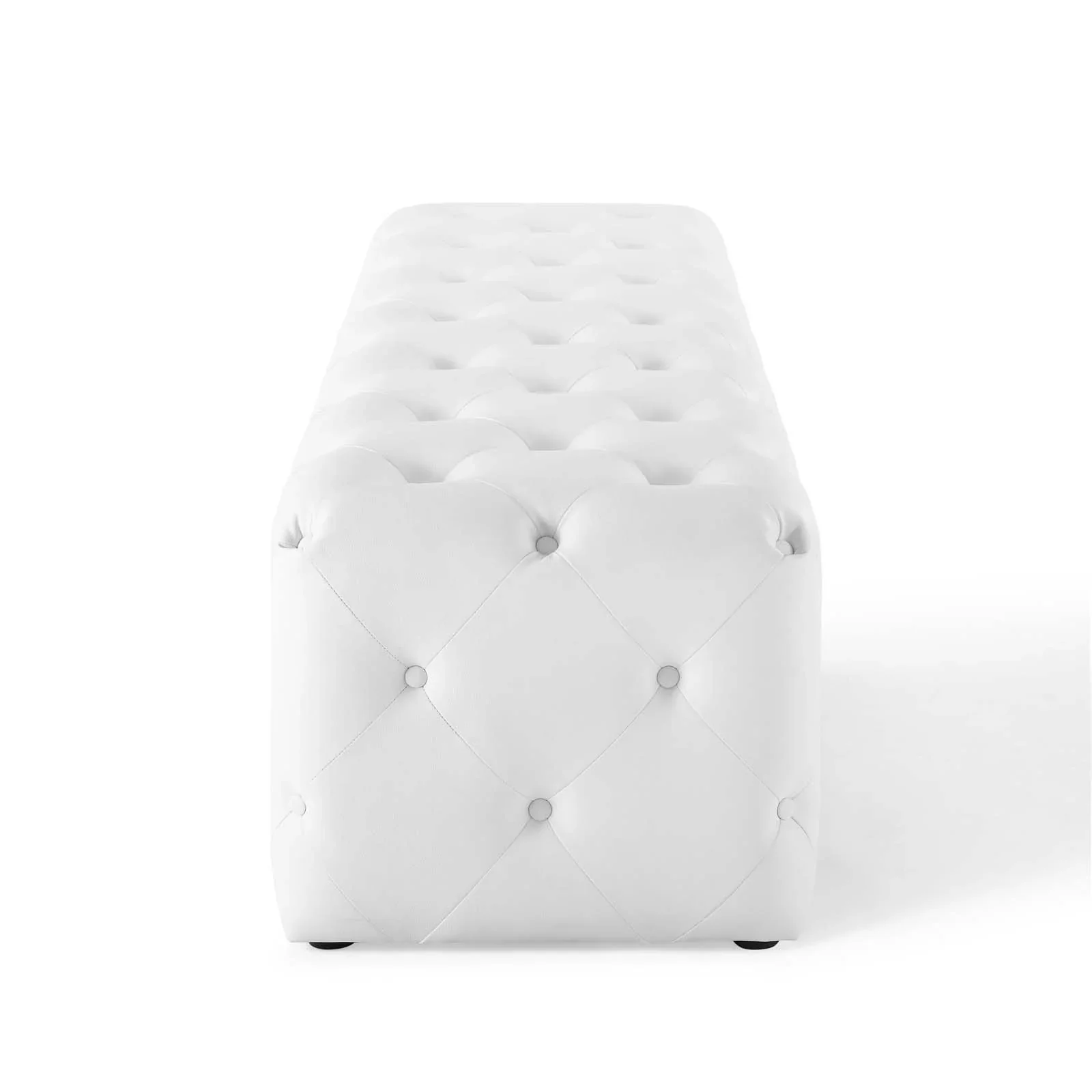 Amour Tufted Button Entryway Faux Leather Bench - Image 4