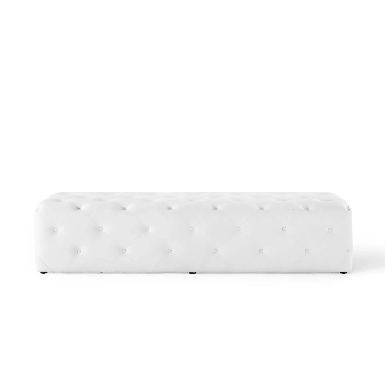 Amour Tufted Button Entryway Faux Leather Bench - Image 6