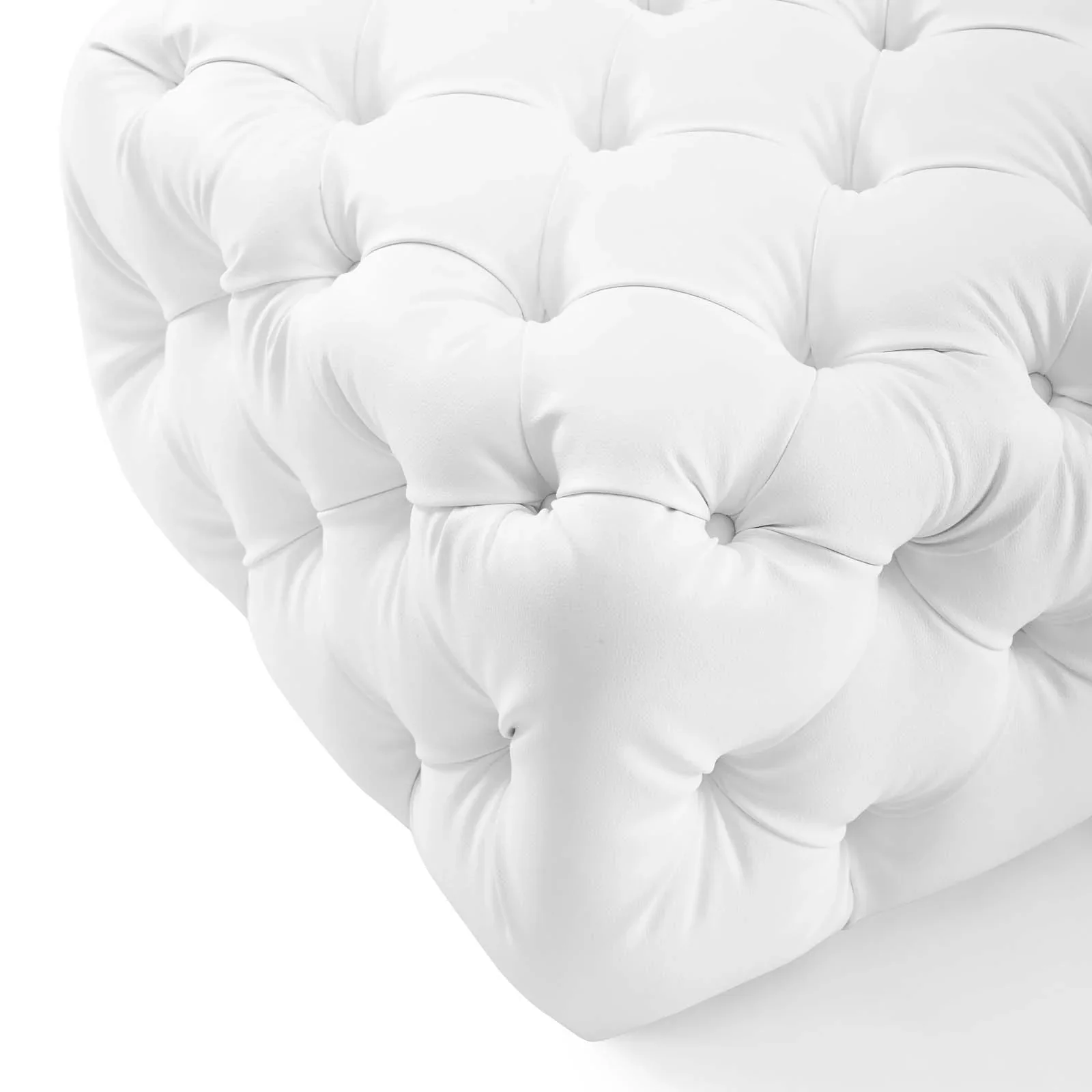 Amour Tufted Button Square Faux Leather Ottoman - Image 7