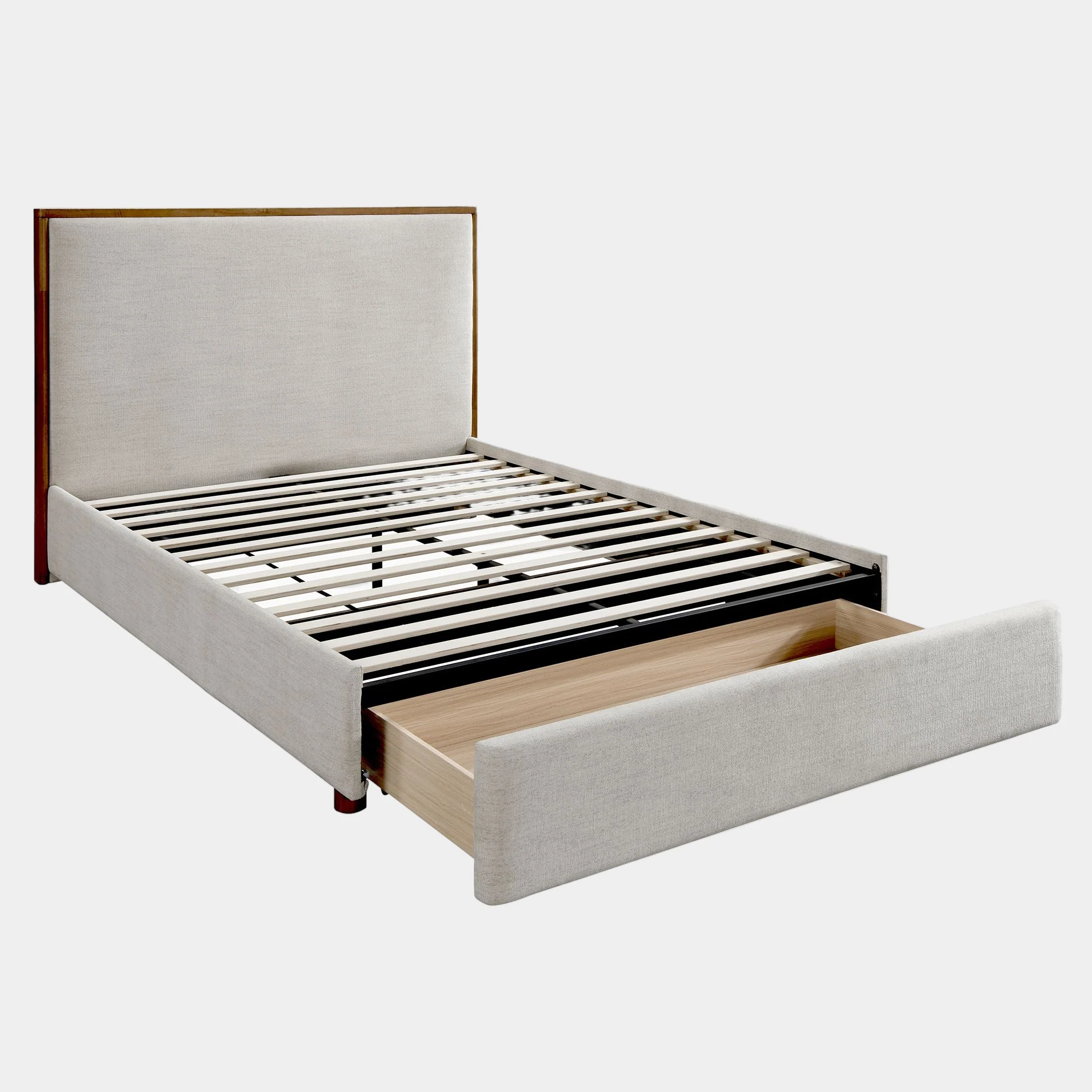Andover 60" Queen Platform Bed with Drawer in Oat