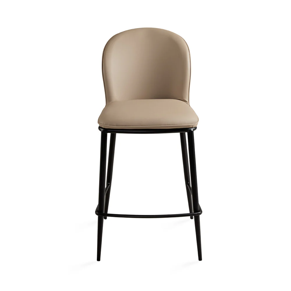 Angie Counter Chair: Taupe Leatherette - Image 2