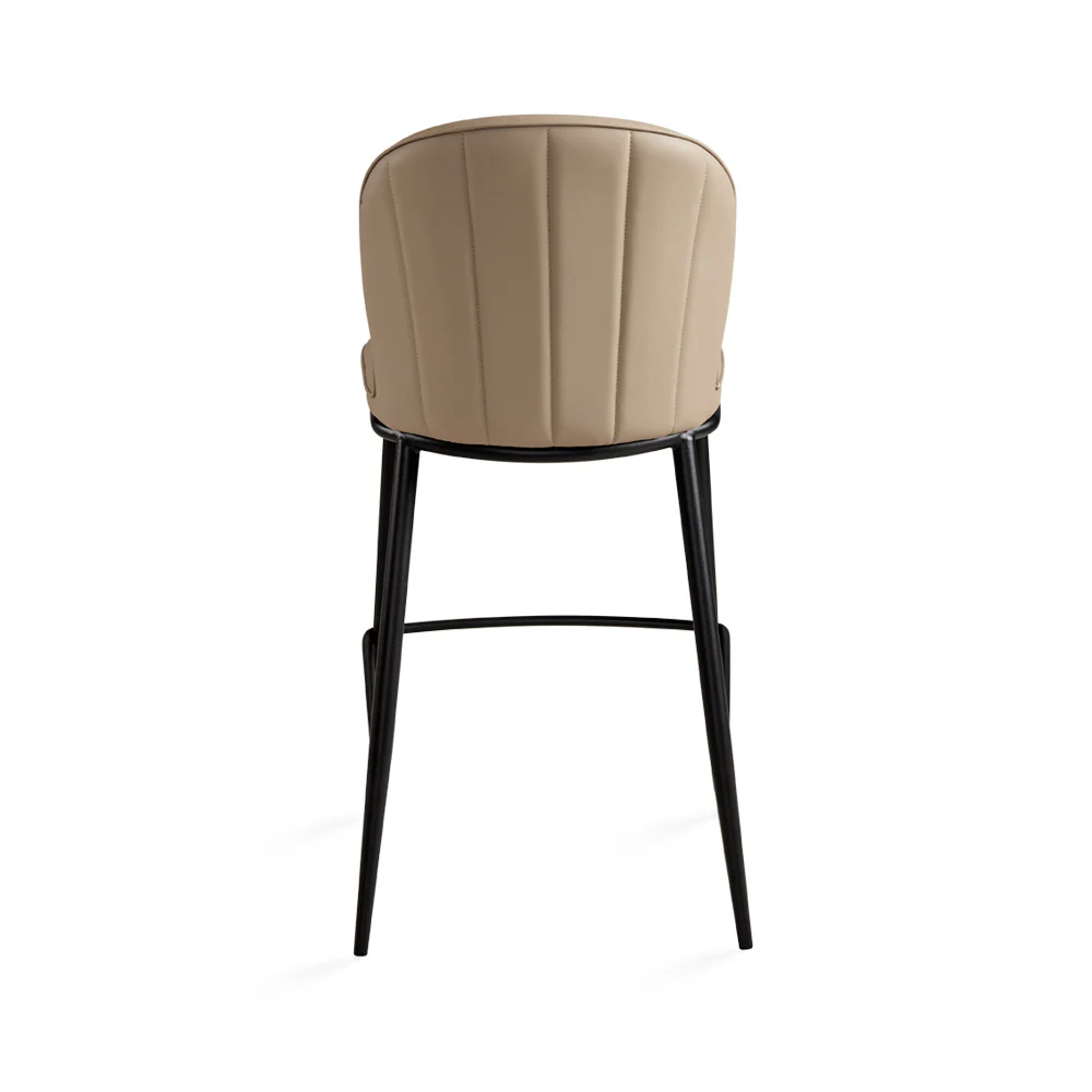 Angie Counter Chair: Taupe Leatherette - Image 3