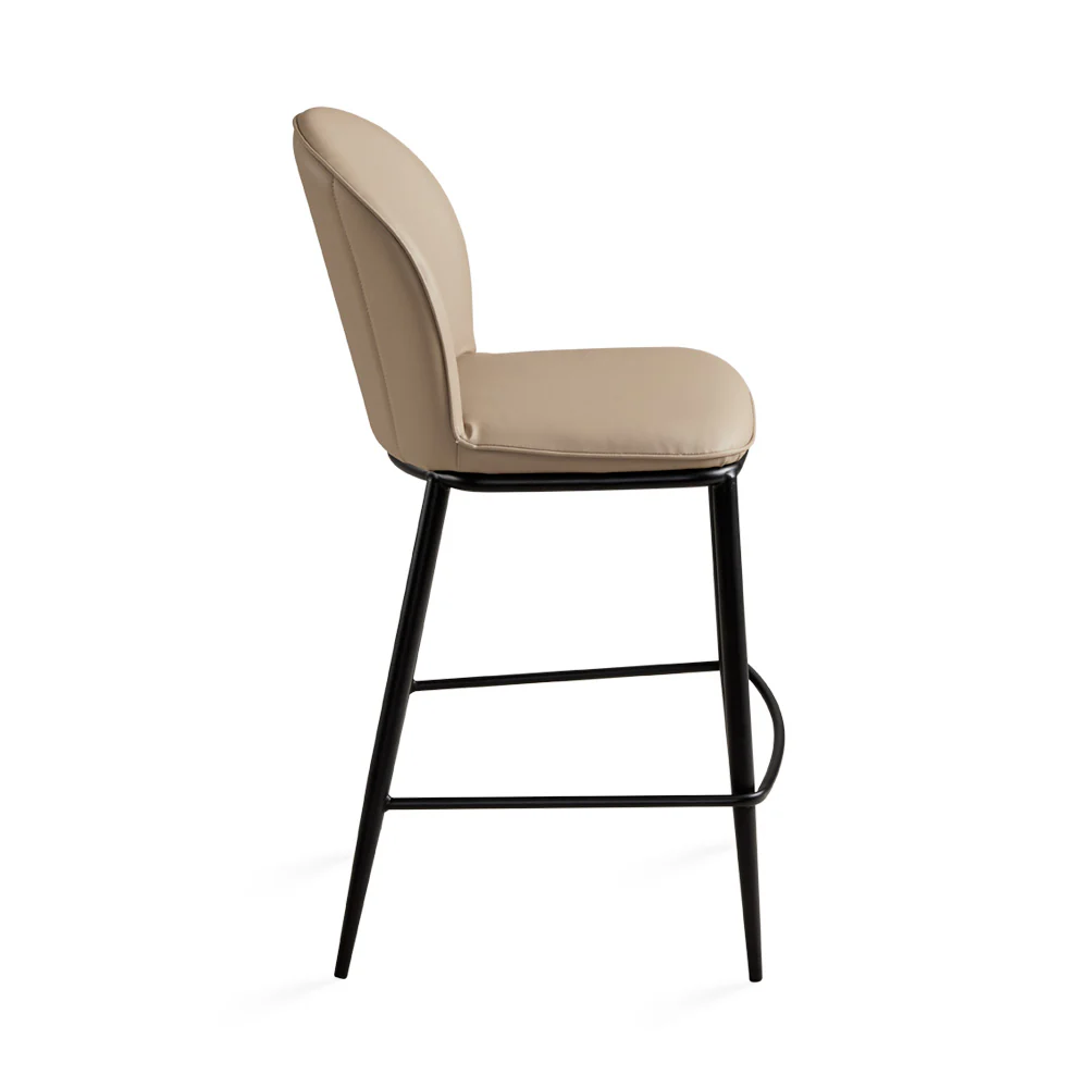 Angie Counter Chair: Taupe Leatherette - Image 4
