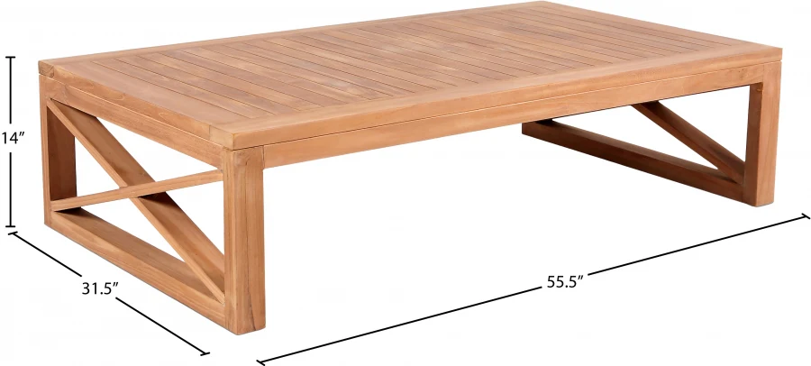 Anguilla Teak Outdoor Coffee Table - Image 6