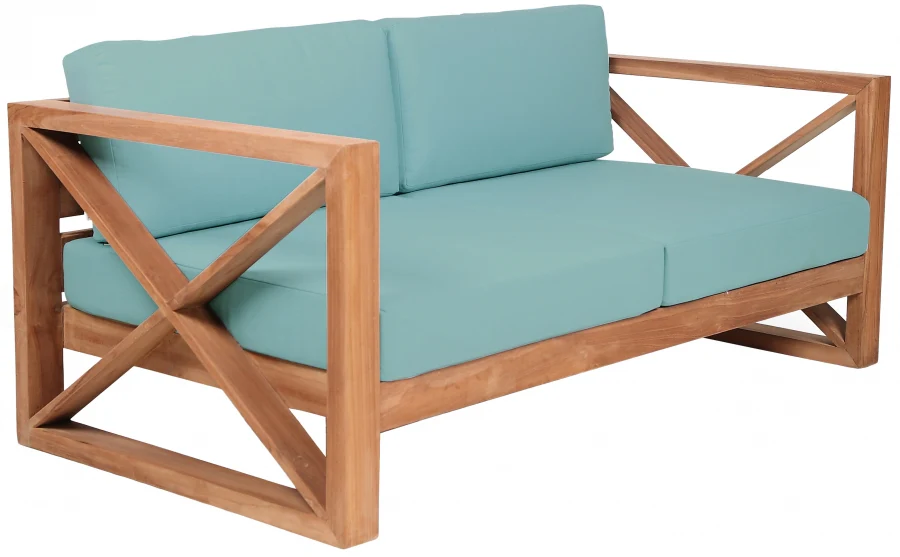 Anguilla Water Resistant Fabric Upholsetered Outdoor Patio Loveseat - Image 31