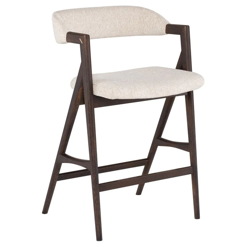 Anita Boucle Stool (Seared Oak Frame) - Image 3
