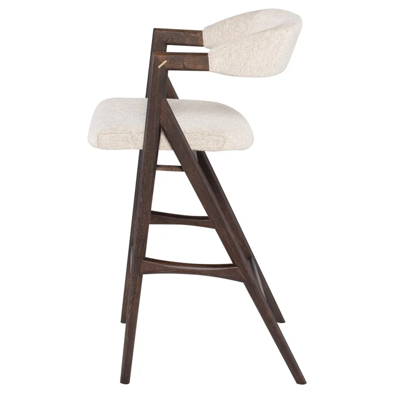 Anita Boucle Stool (Seared Oak Frame) - Image 4