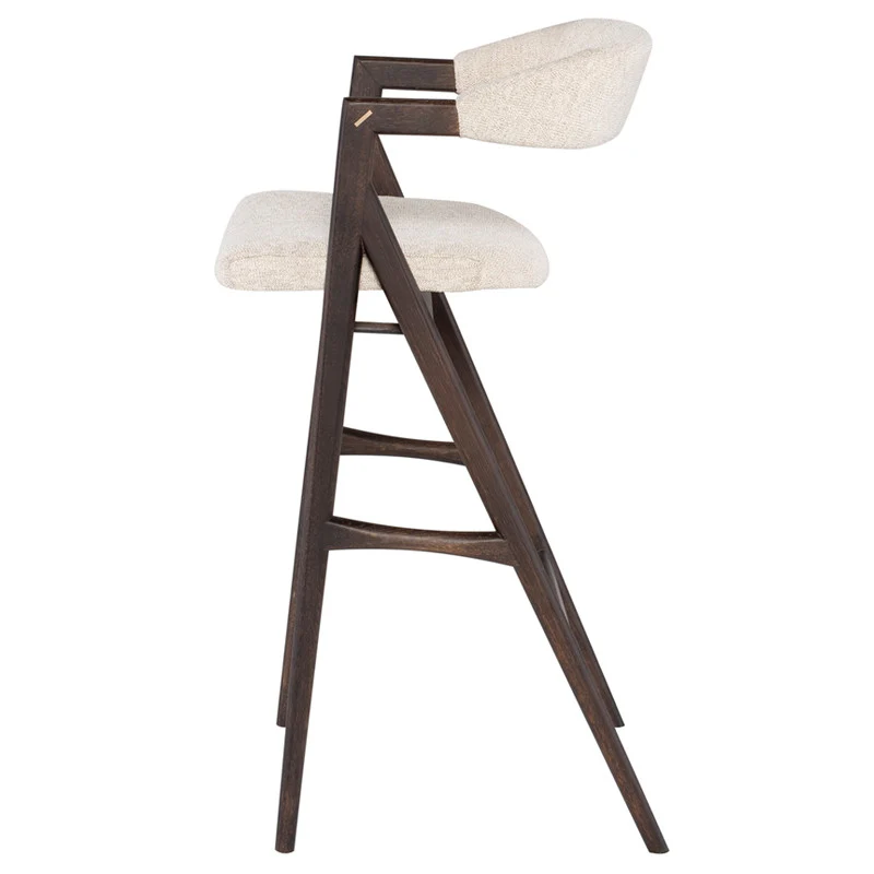 Anita Boucle Stool (Seared Oak Frame) - Image 9