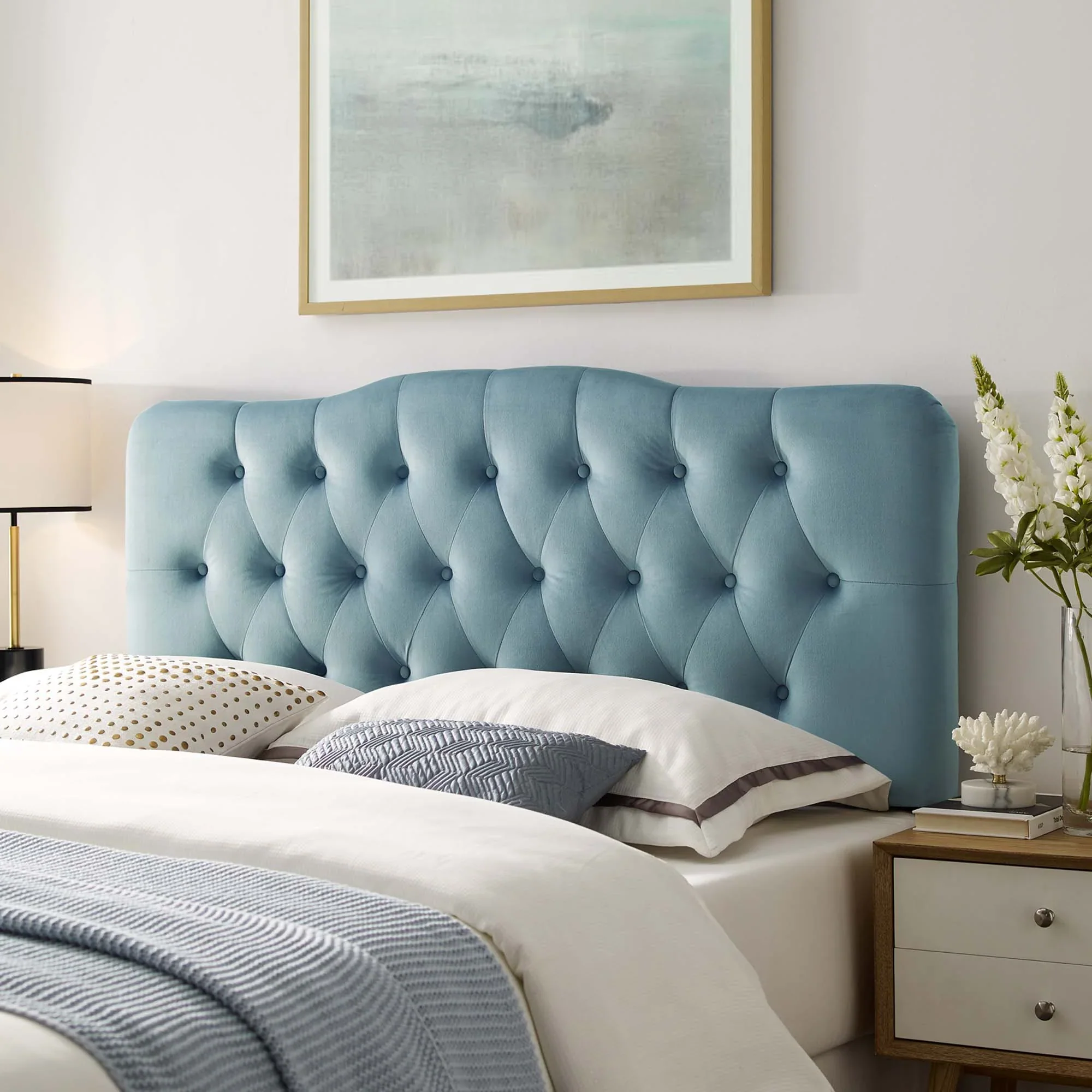 Annabel Diamond Tufted Performance Velvet Headboard - Image 23