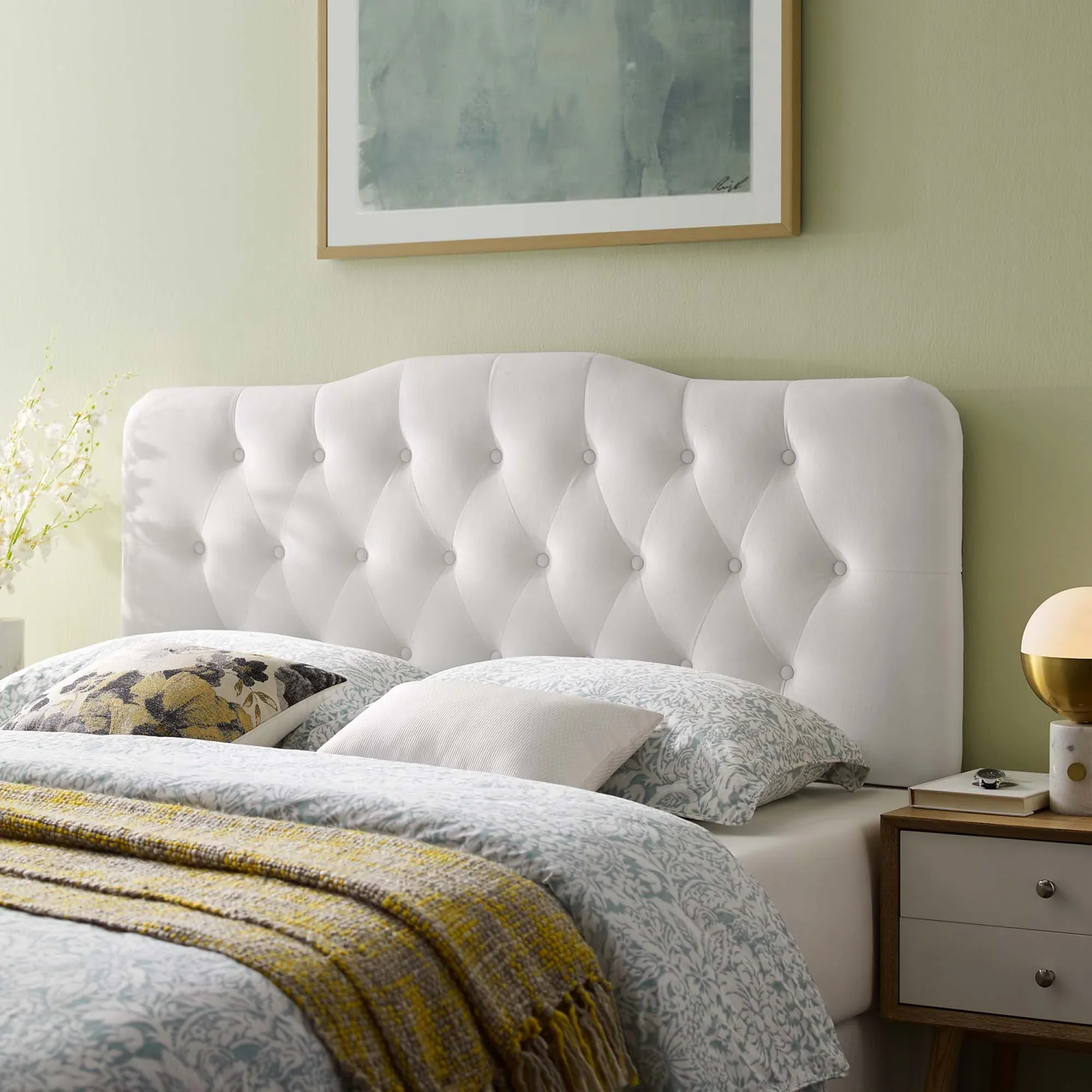 Annabel Diamond Tufted Performance Velvet Headboard - Image 9
