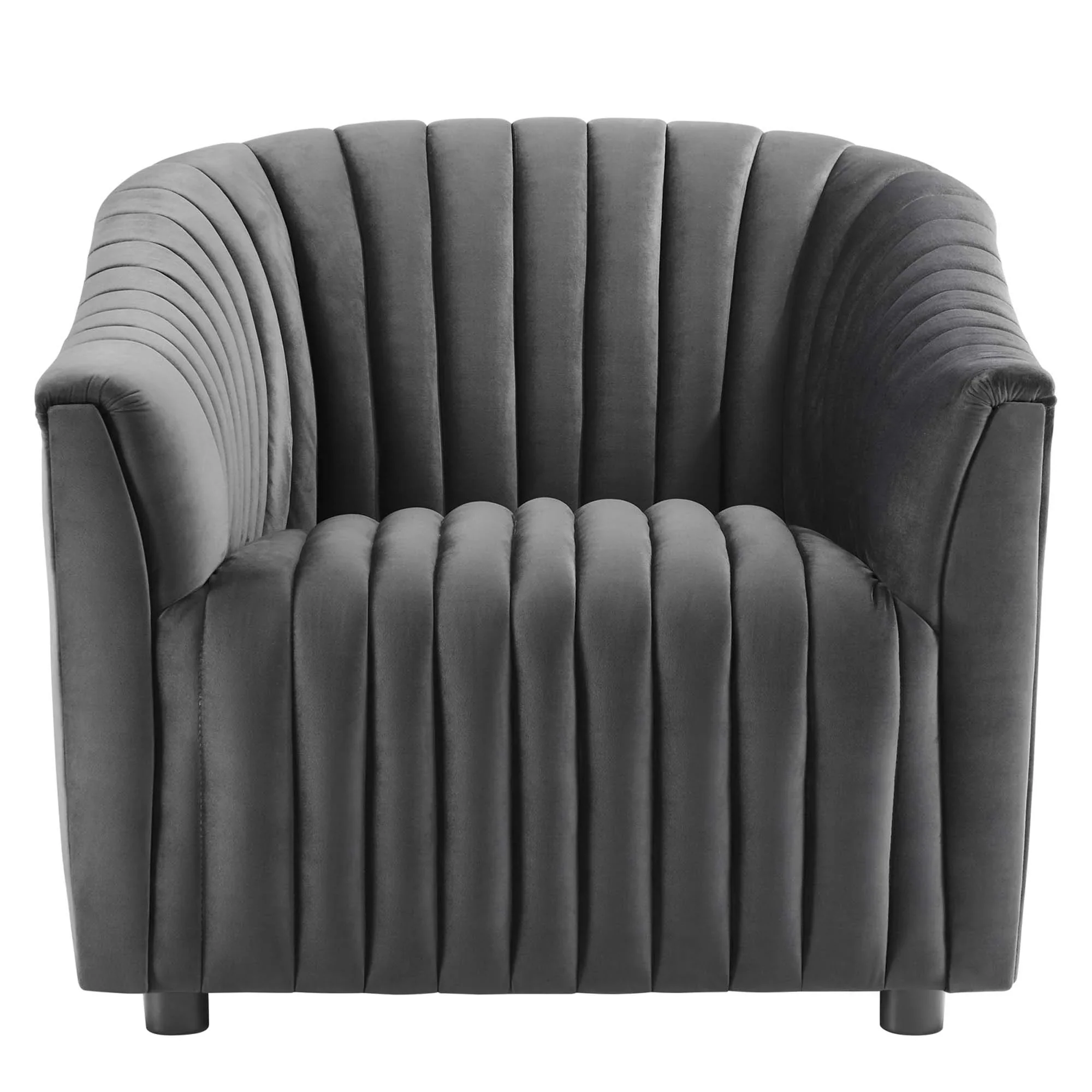 Announce Performance Velvet Channel Tufted Armchair - Image 4