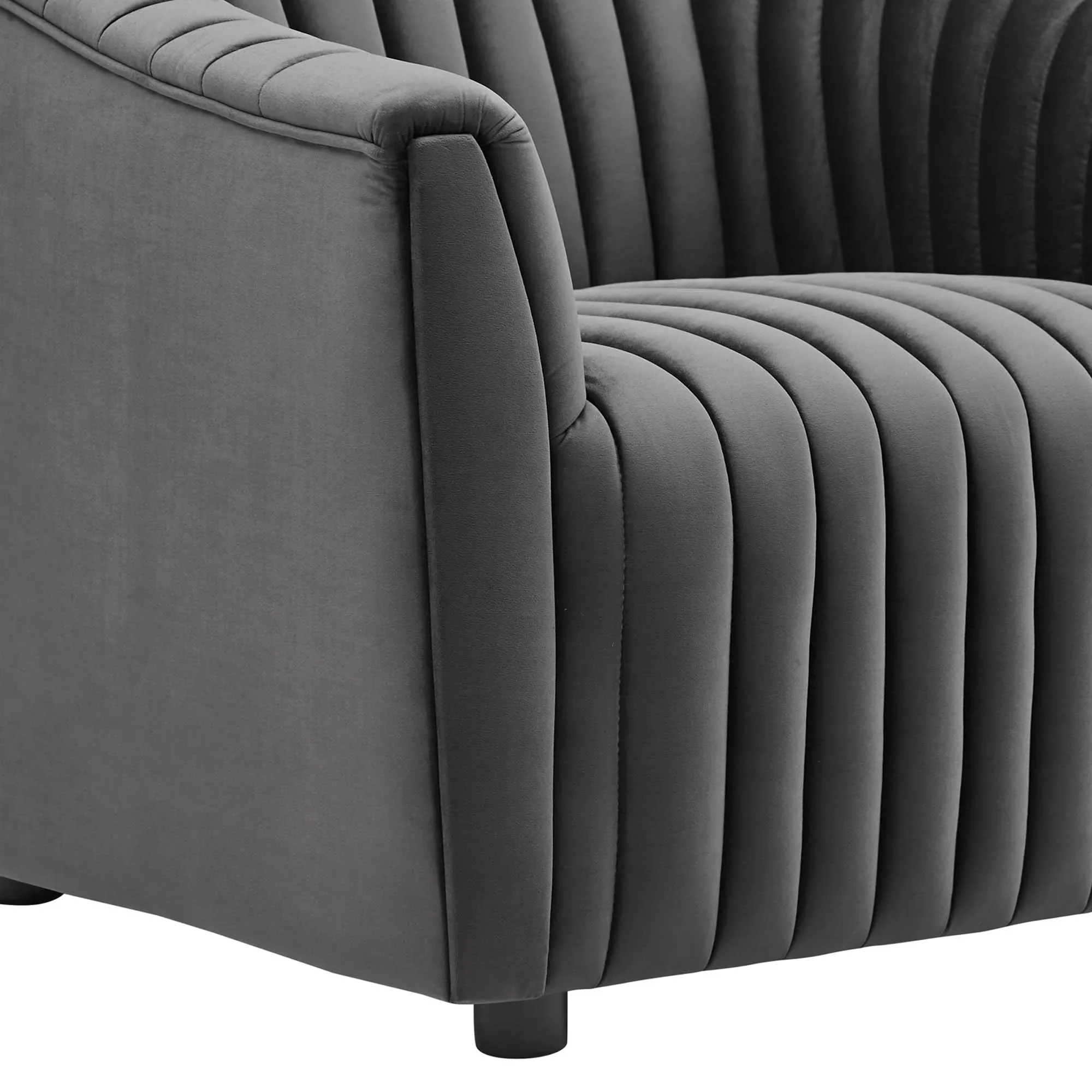 Announce Performance Velvet Channel Tufted Armchair - Image 7