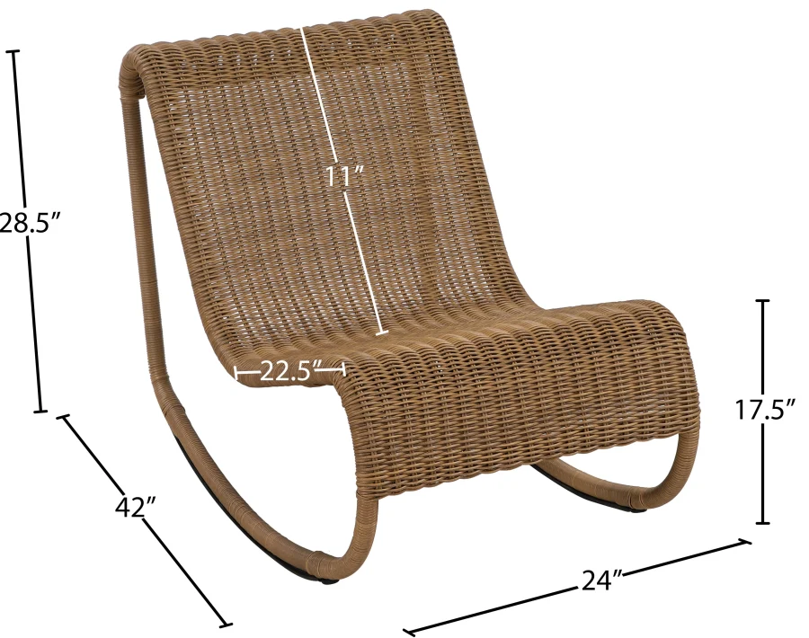 Antigua Wicker Outdoor Patio Rocking Chair - Image 43