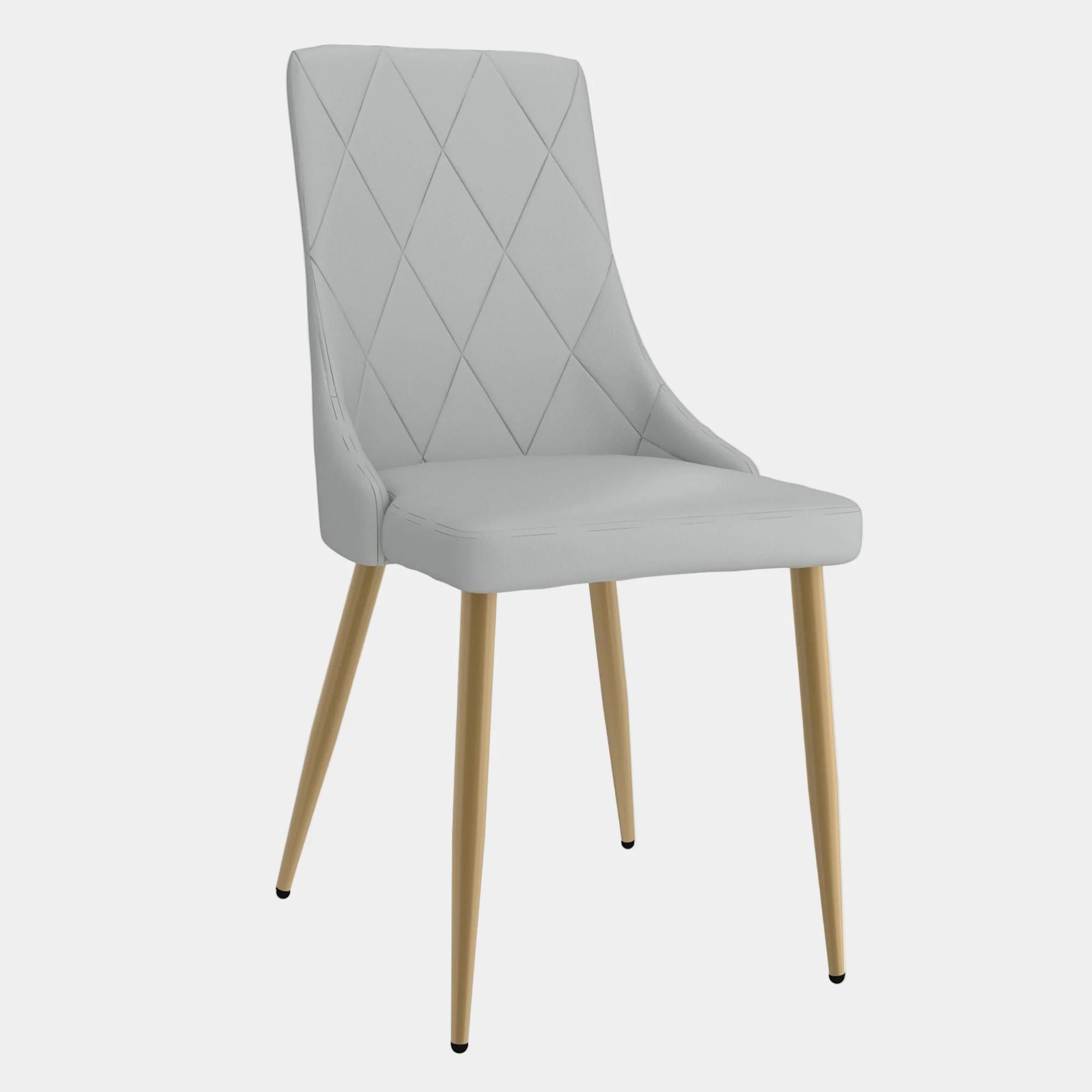 Antoine Dining Chair, set of 2, in Light Grey and Aged Gold
