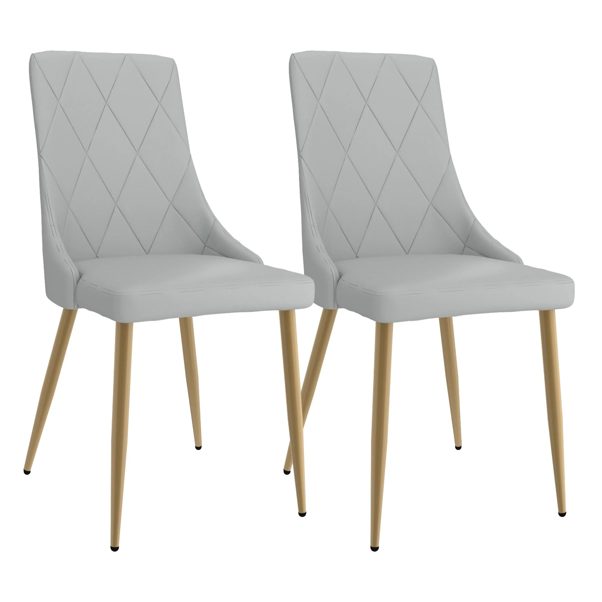 Antoine Dining Chair, set of 2, in Light Grey and Aged Gold - Image 7