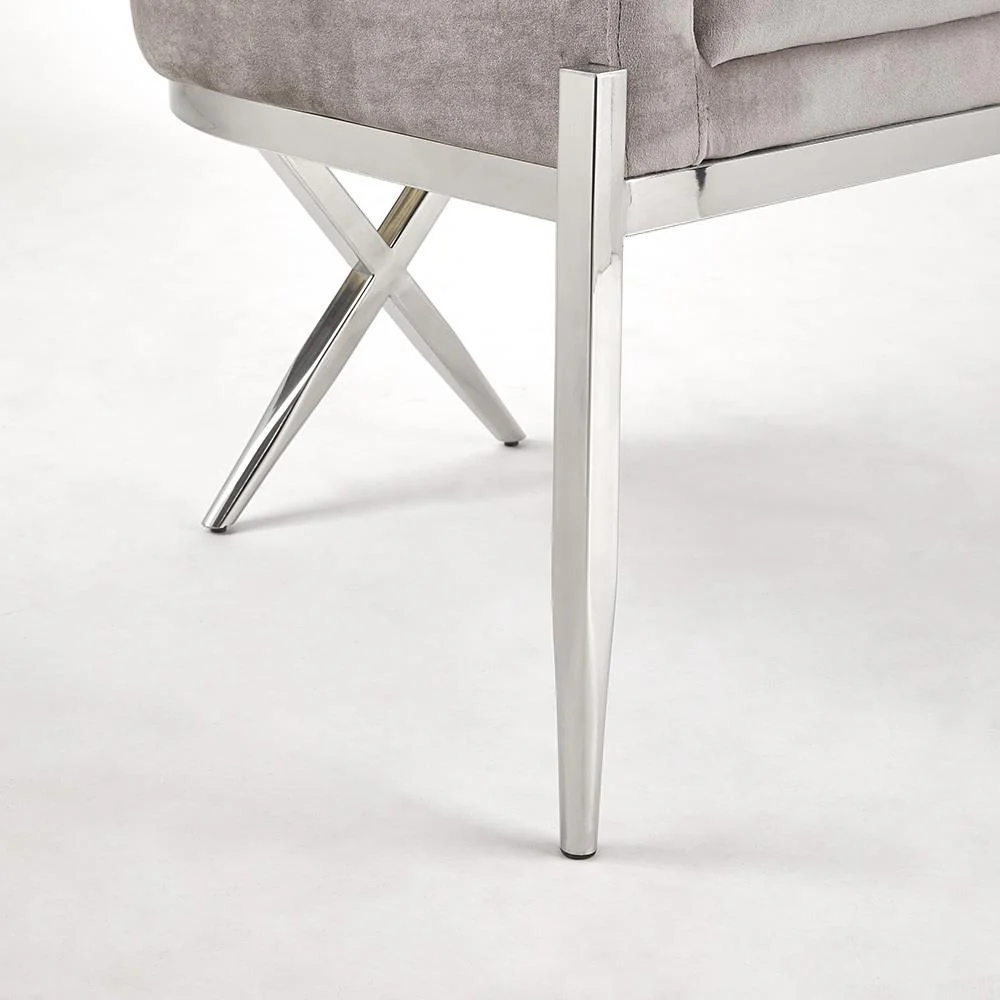 Anton Accent Chair Grey Velvet - Image 5
