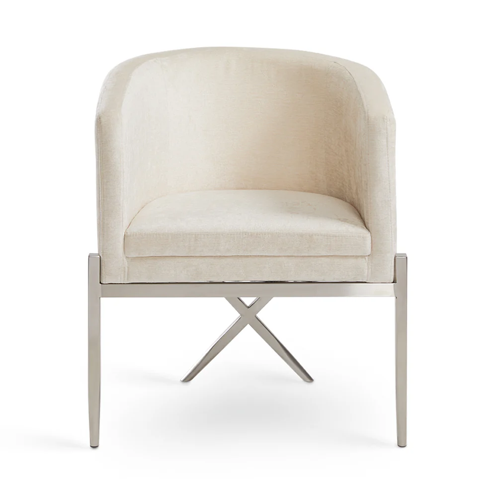 Anton Accent Chair: Ivory Fabric - Image 2