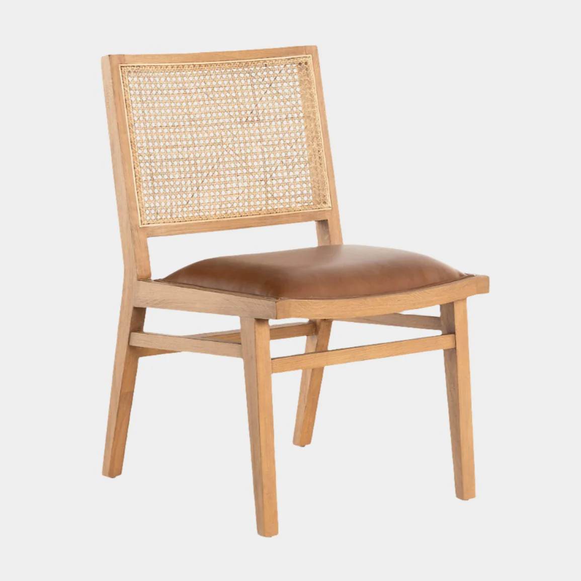 Dalton Leather and Cane Dining Chair