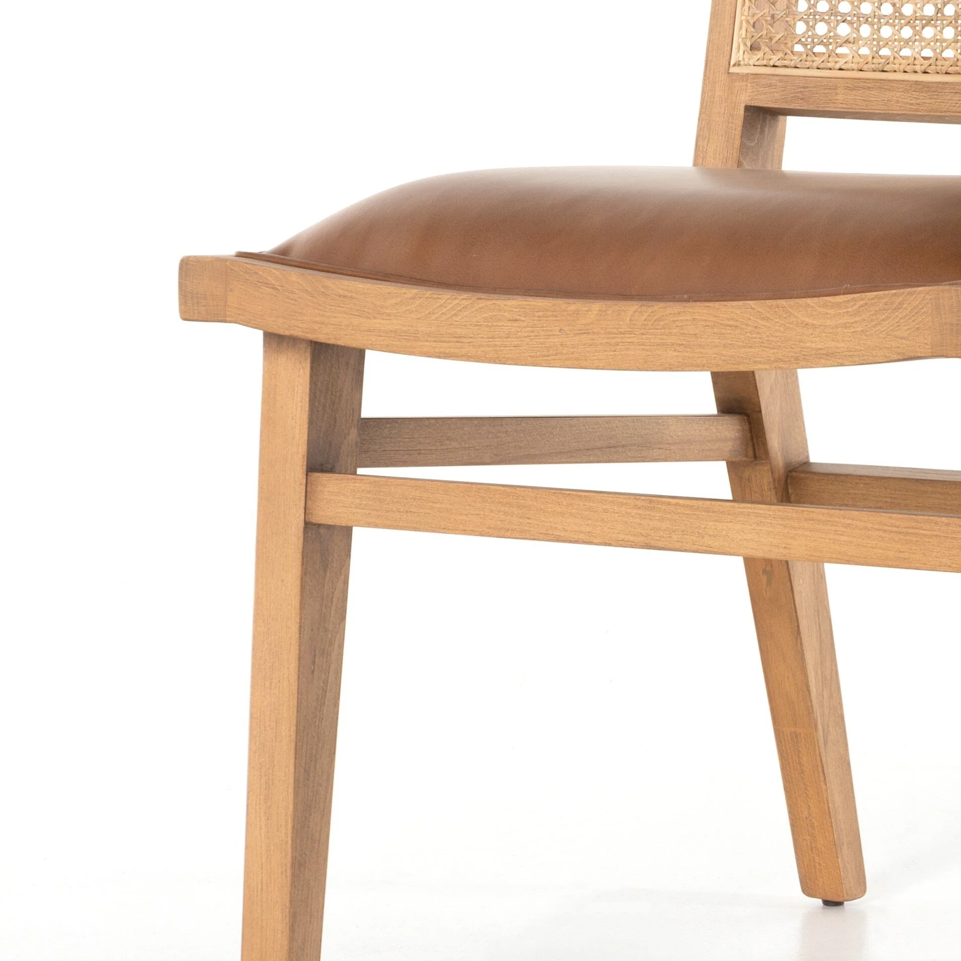 Dalton Leather and Cane Dining Chair - Image 12