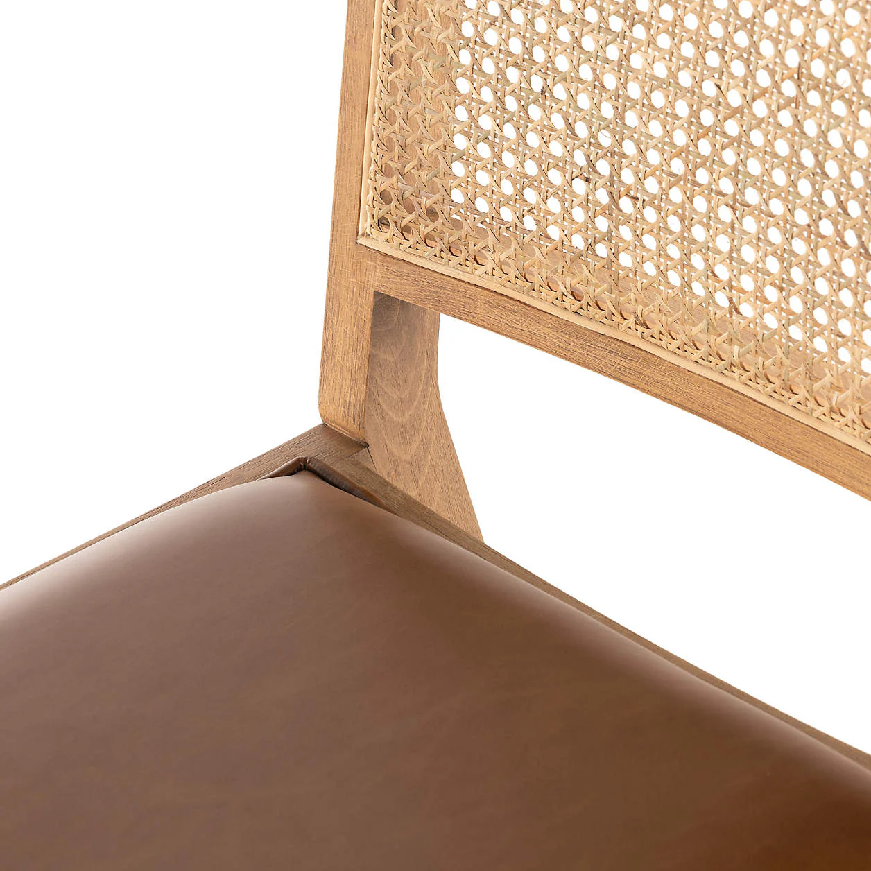 Dalton Leather and Cane Dining Chair - Image 14