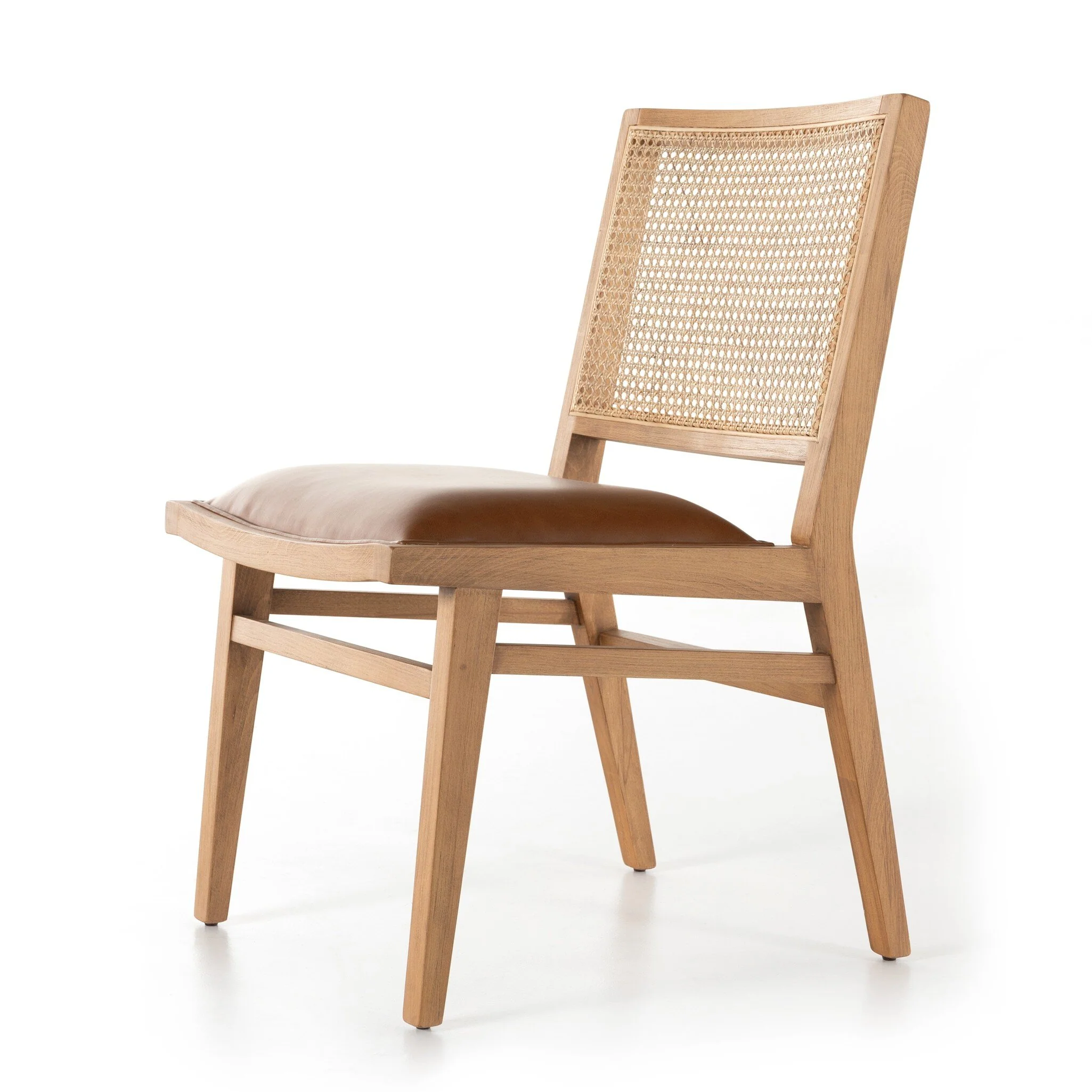 Dalton Leather and Cane Dining Chair - Image 6
