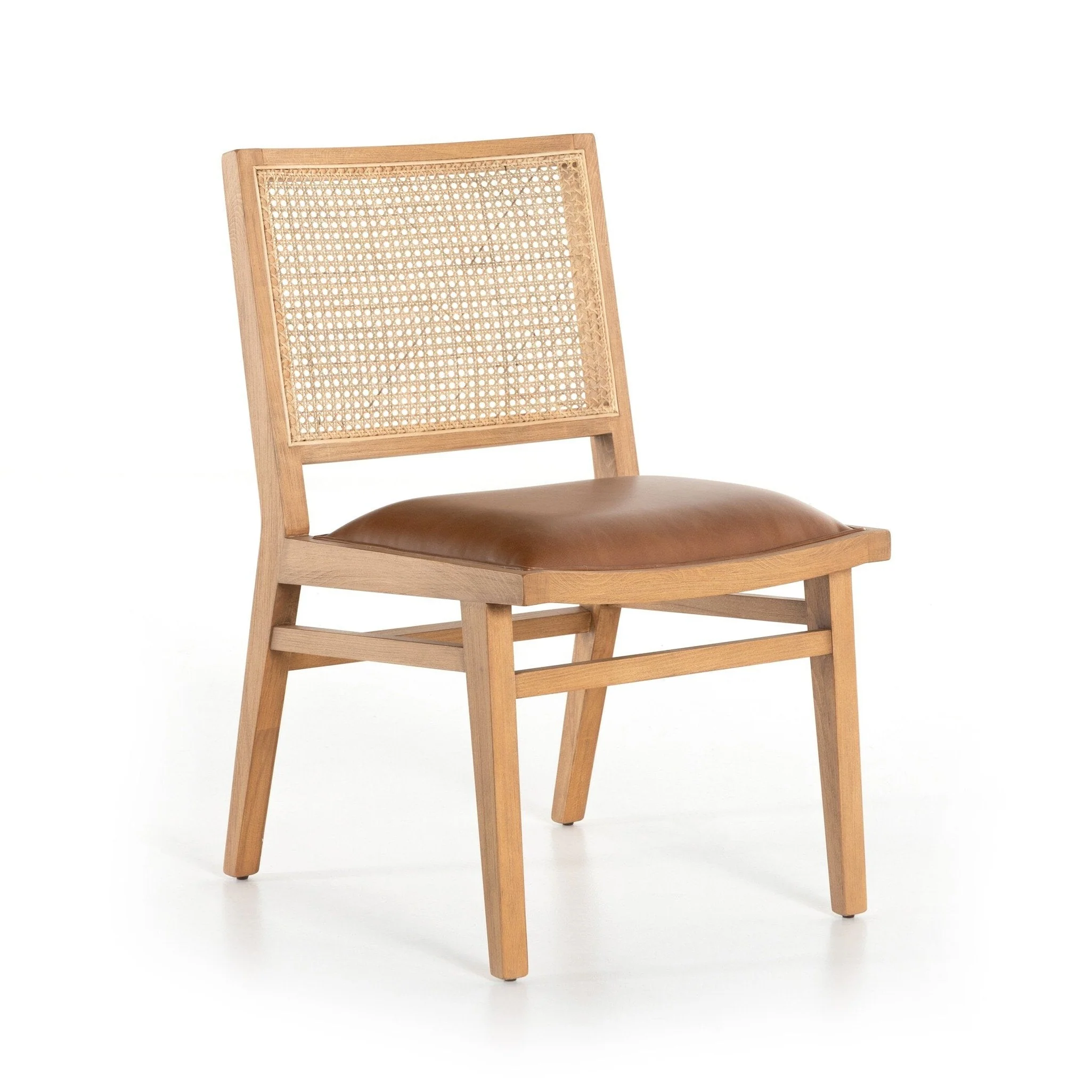 Dalton Leather and Cane Dining Chair - Image 8