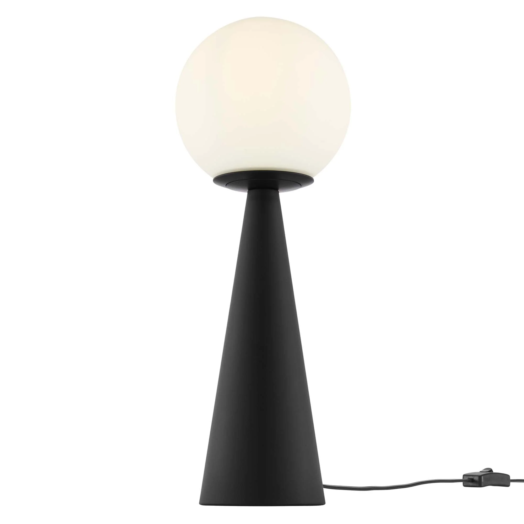 Apex Glass Globe Glass Table Lamp in White Black - Image 4