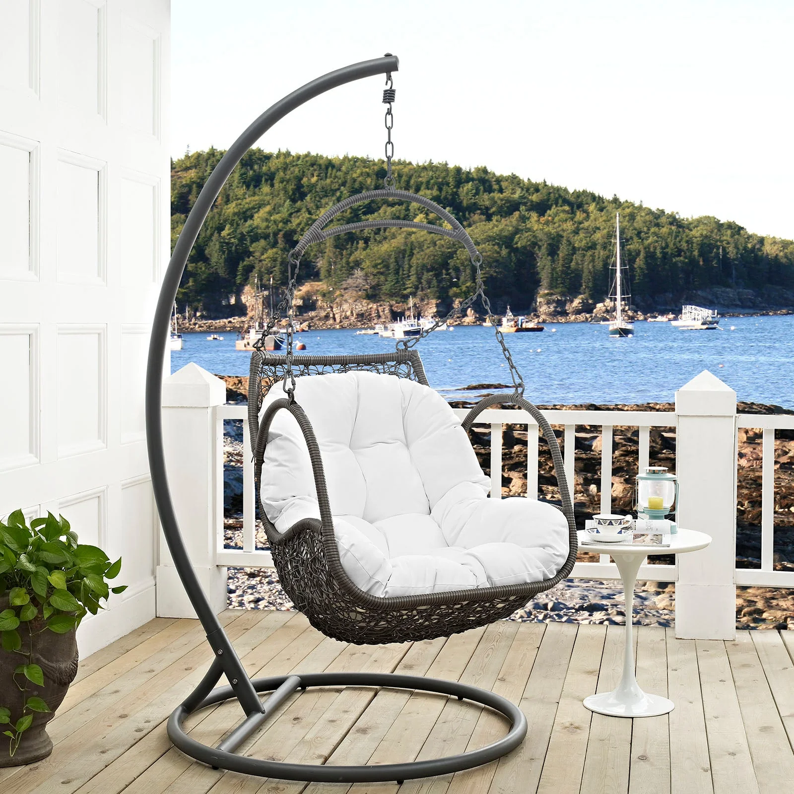 Arbor Outdoor Patio Wood Swing Chair - Image 14