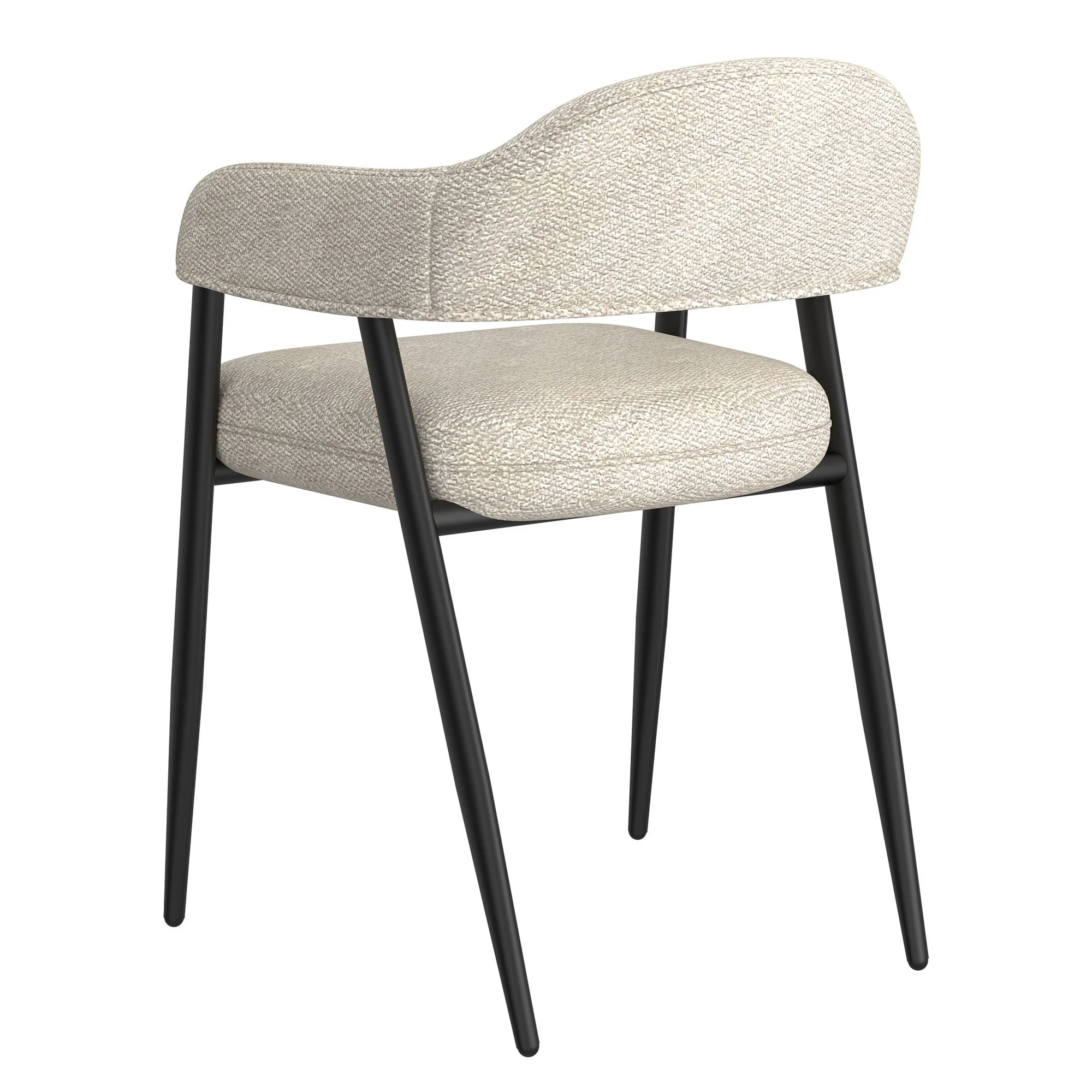 Archer Dining Chair, set of 2, in Beige Fabric and Black - Image 3
