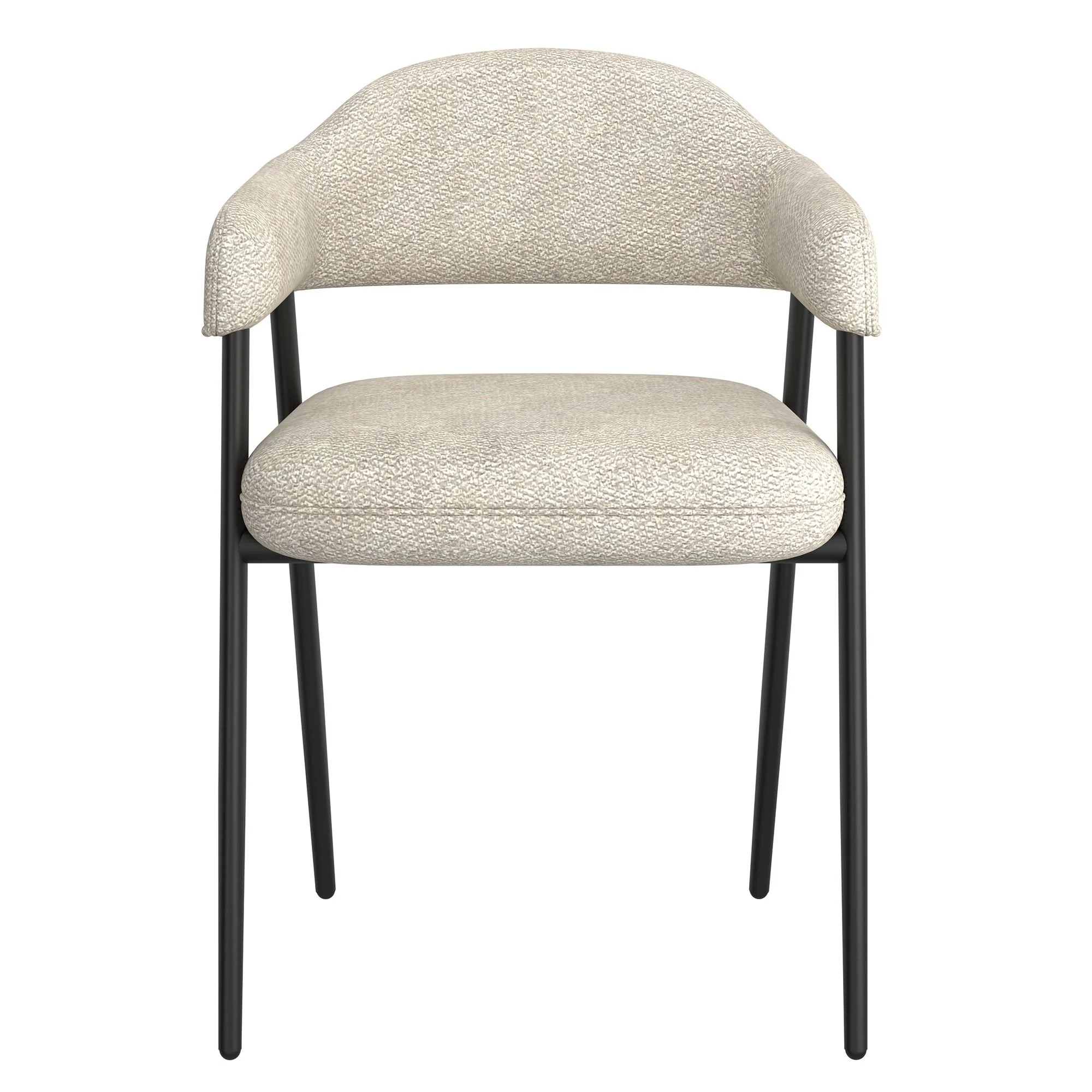 Archer Dining Chair, set of 2, in Beige Fabric and Black - Image 5