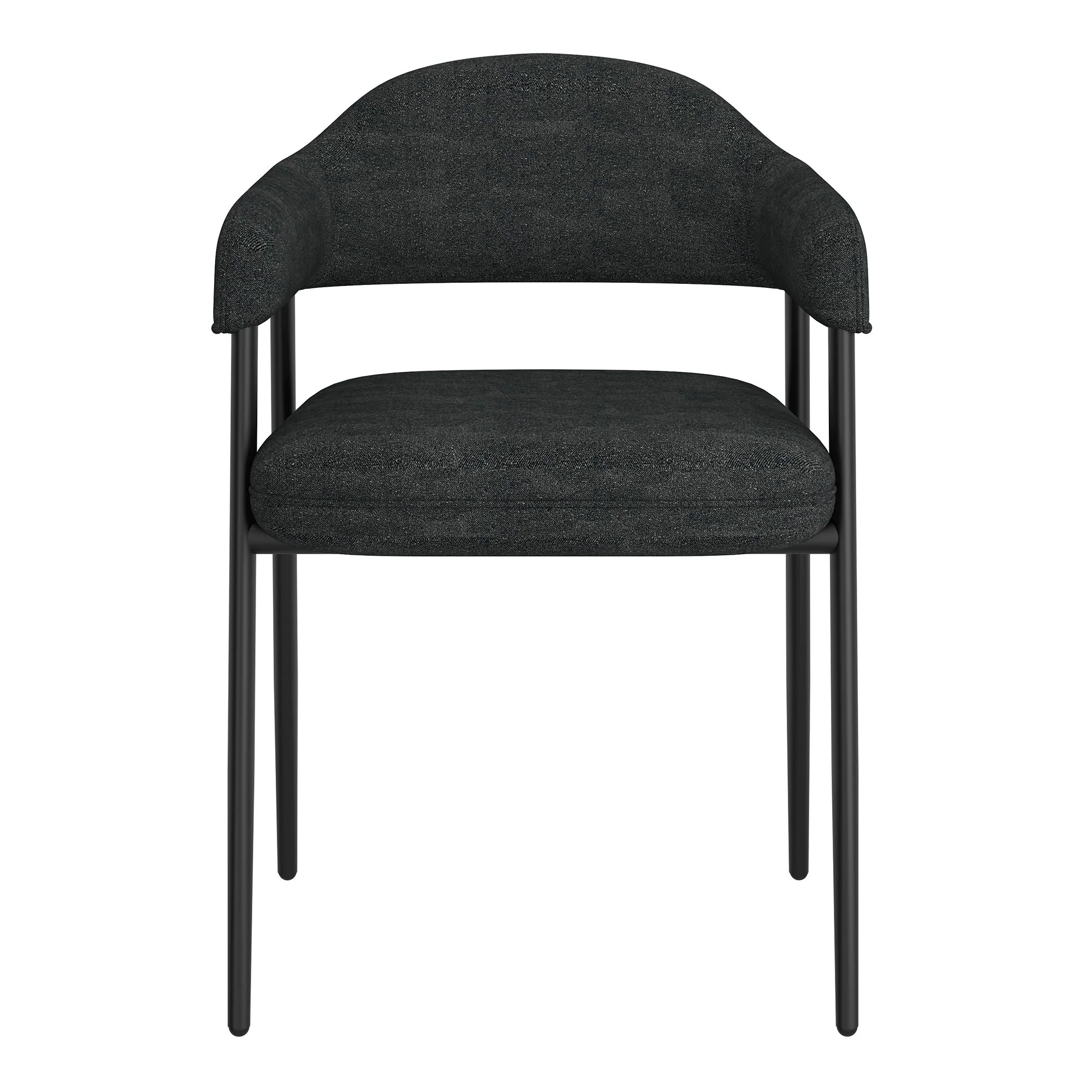 Archer Dining Chair, set of 2, in Charcoal Fabric and Black - Image 5