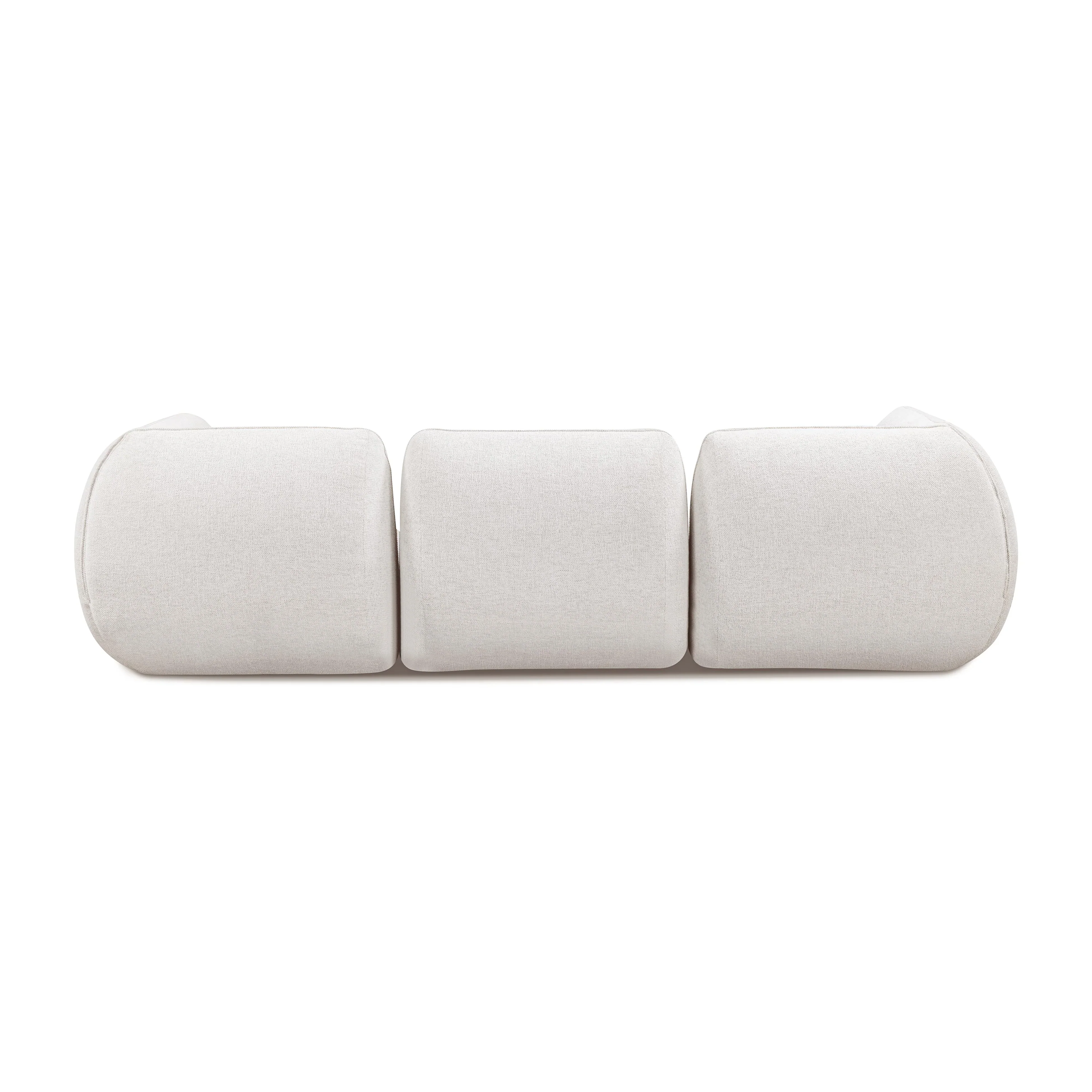 Arezza 4-Piece Stone White Contract-Grade Basketweave Chenille Modular Sectional - Image 4