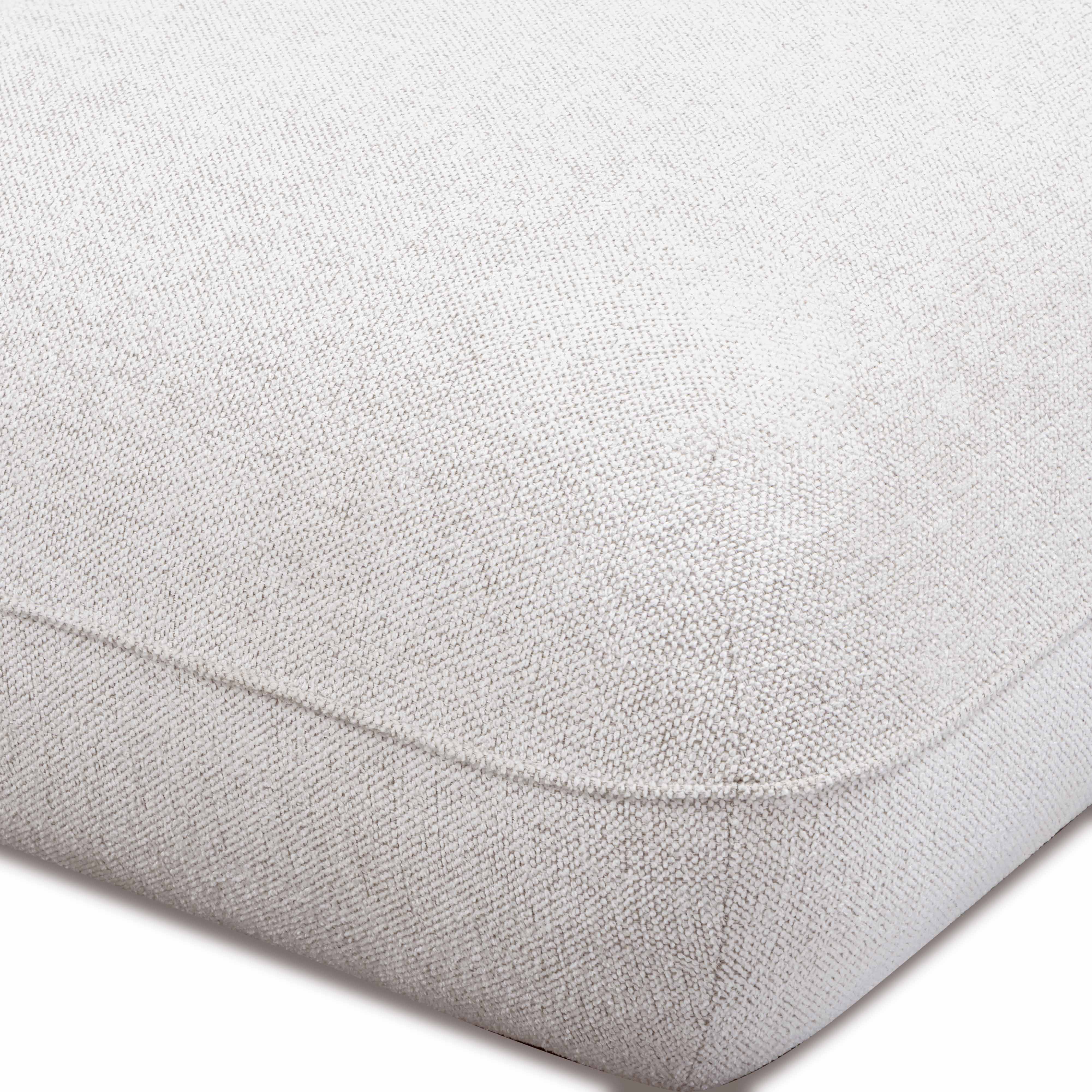 Arezza Stone White Contract-Grade Basketweave Chenille Ottoman - Image 4