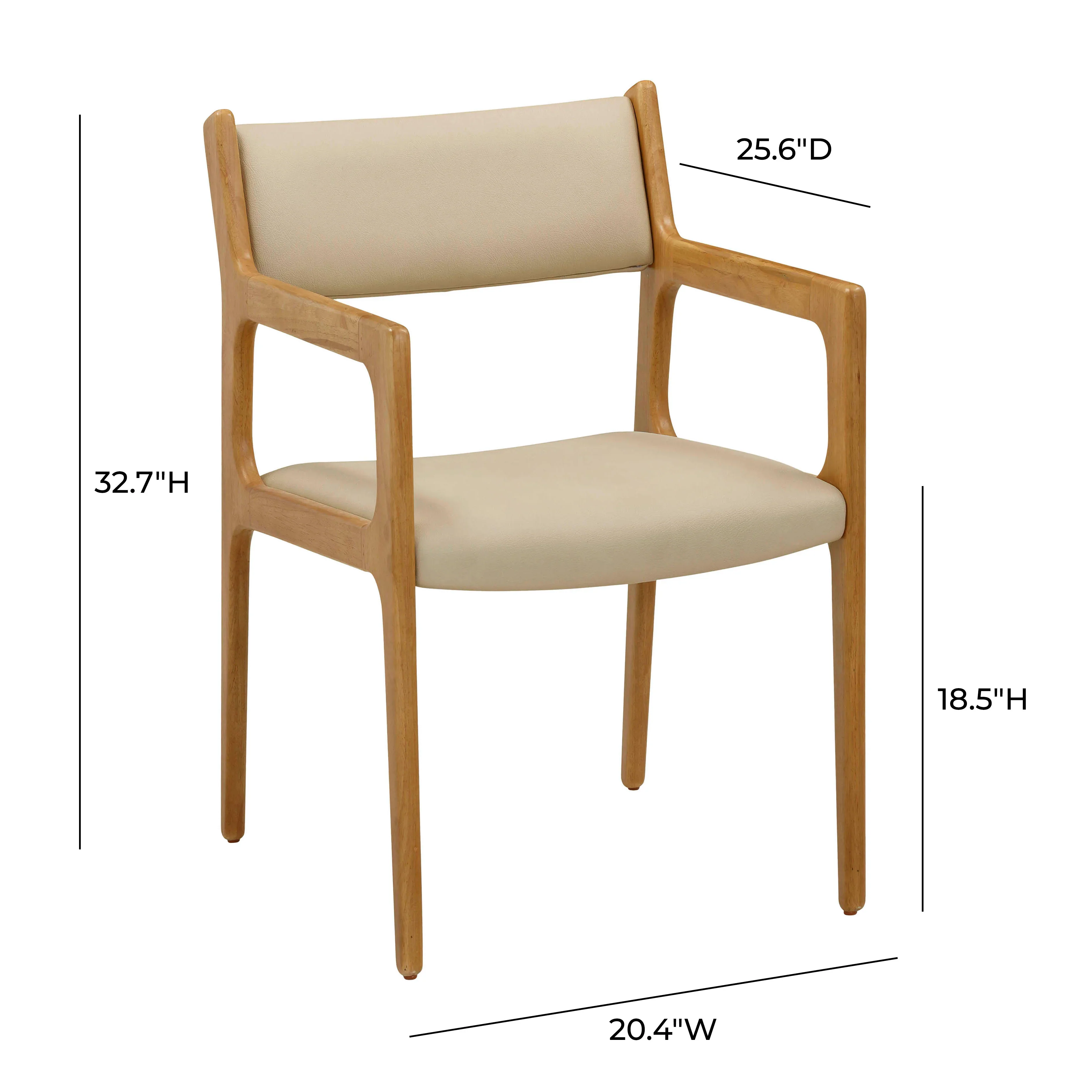 Ari Cream Performance Vegan Leather Dining Chair - Set of 2 - Image 8