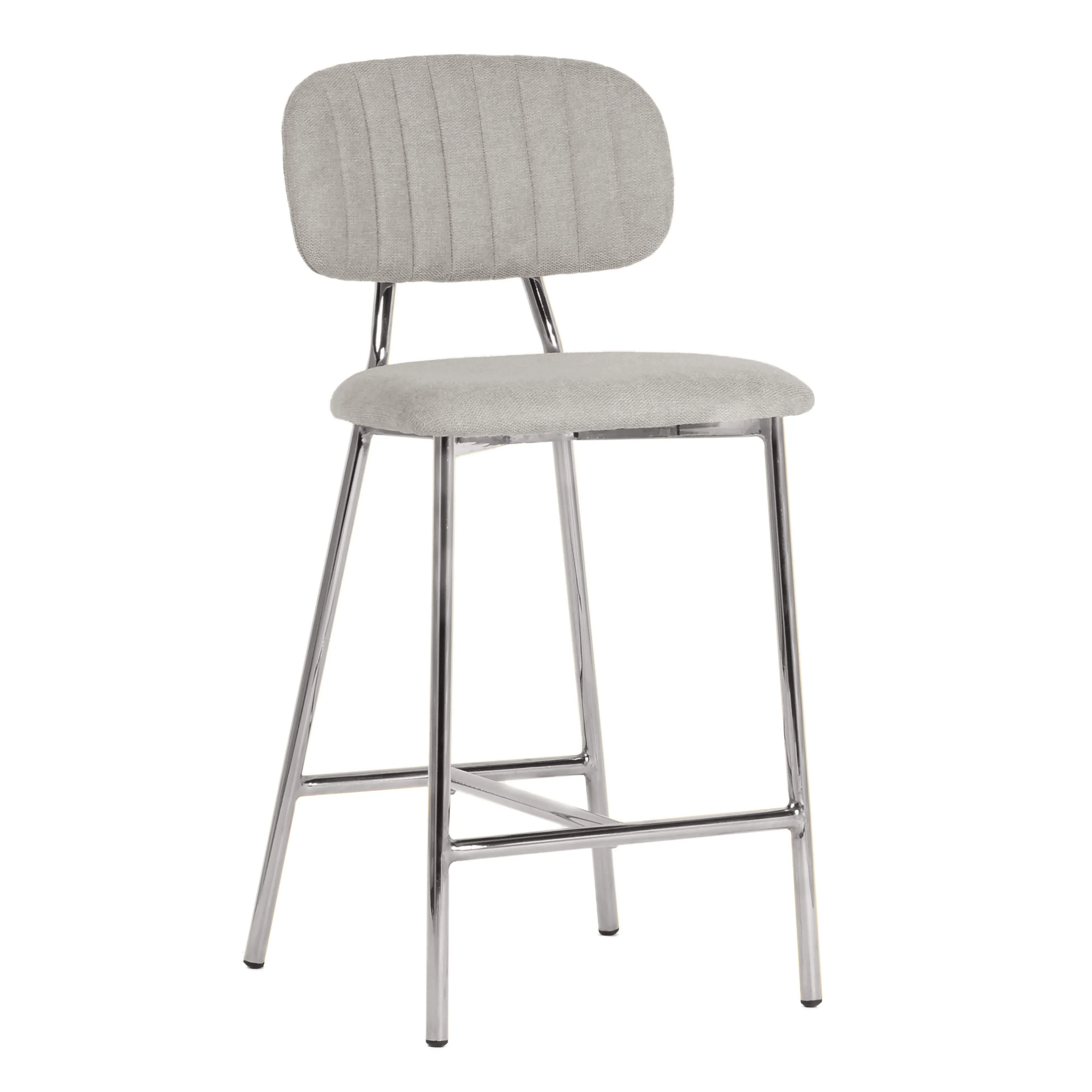 Ariana Grey Performance Fabric Counter Stool with Silver Legs - Set of 2 - Image 3