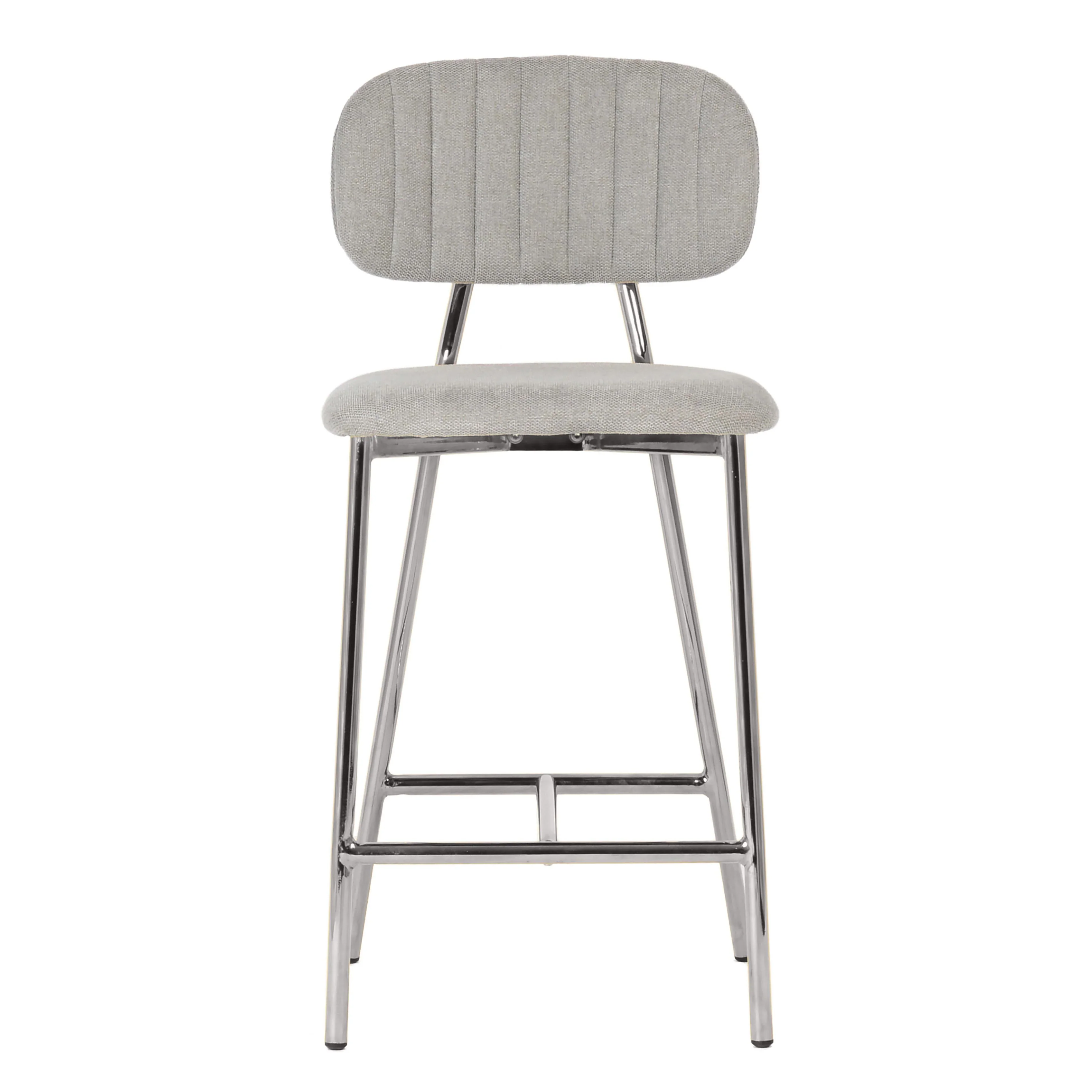 Ariana Grey Performance Fabric Counter Stool with Silver Legs - Set of 2 - Image 4