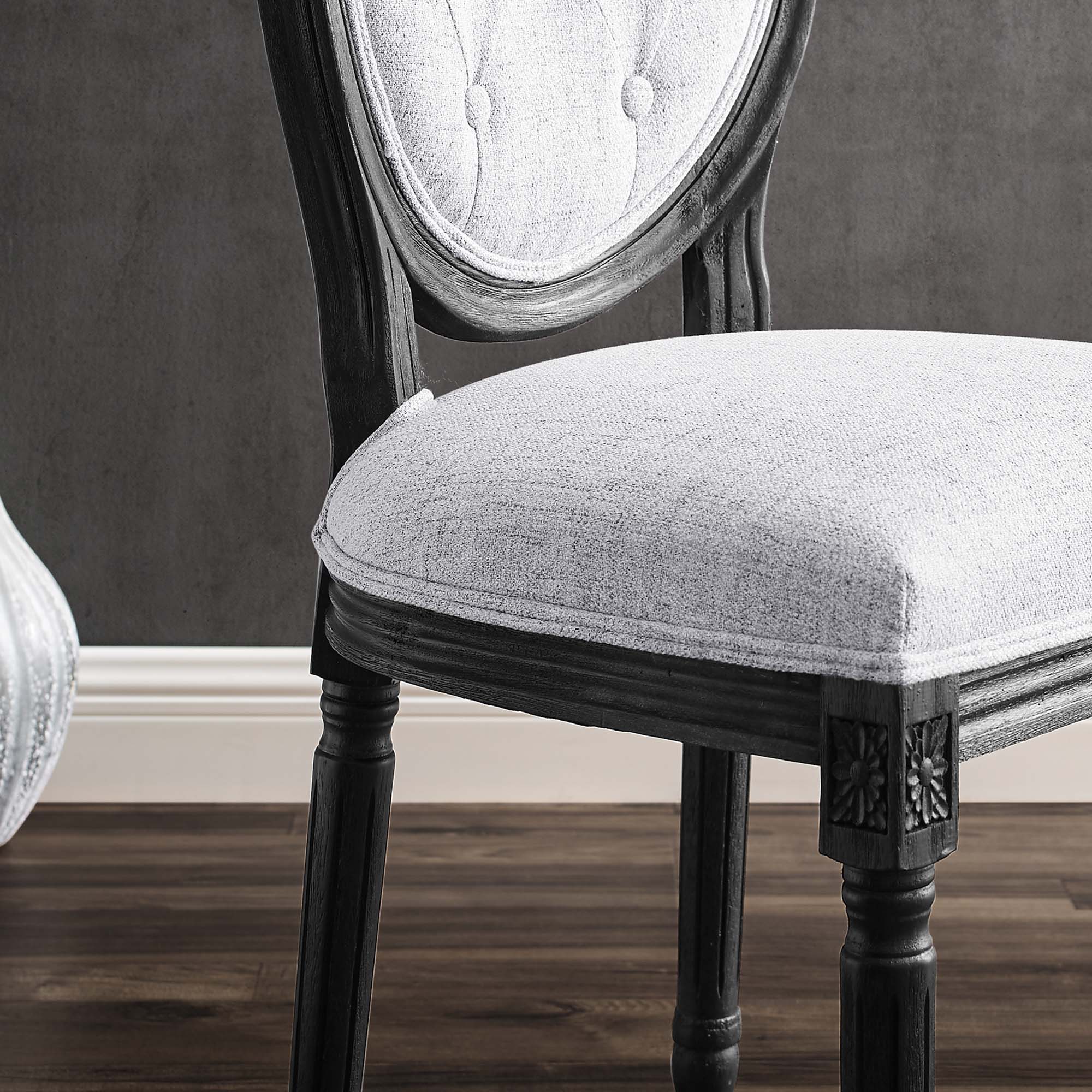 Arise Vintage French Upholstered Fabric Dining Side Chair - Image 6