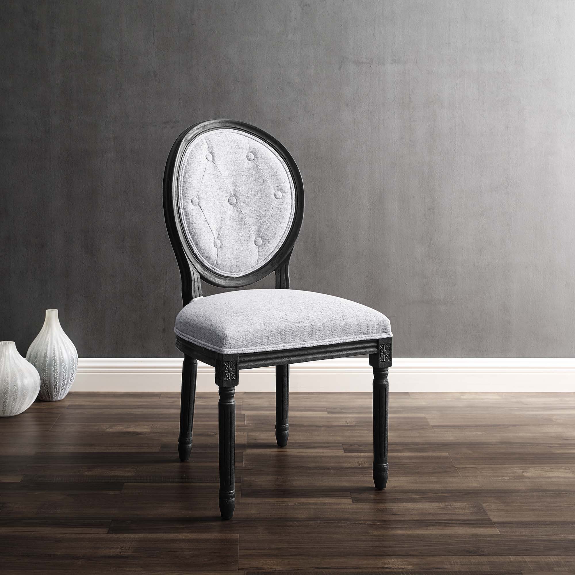 Arise Vintage French Upholstered Fabric Dining Side Chair - Image 8