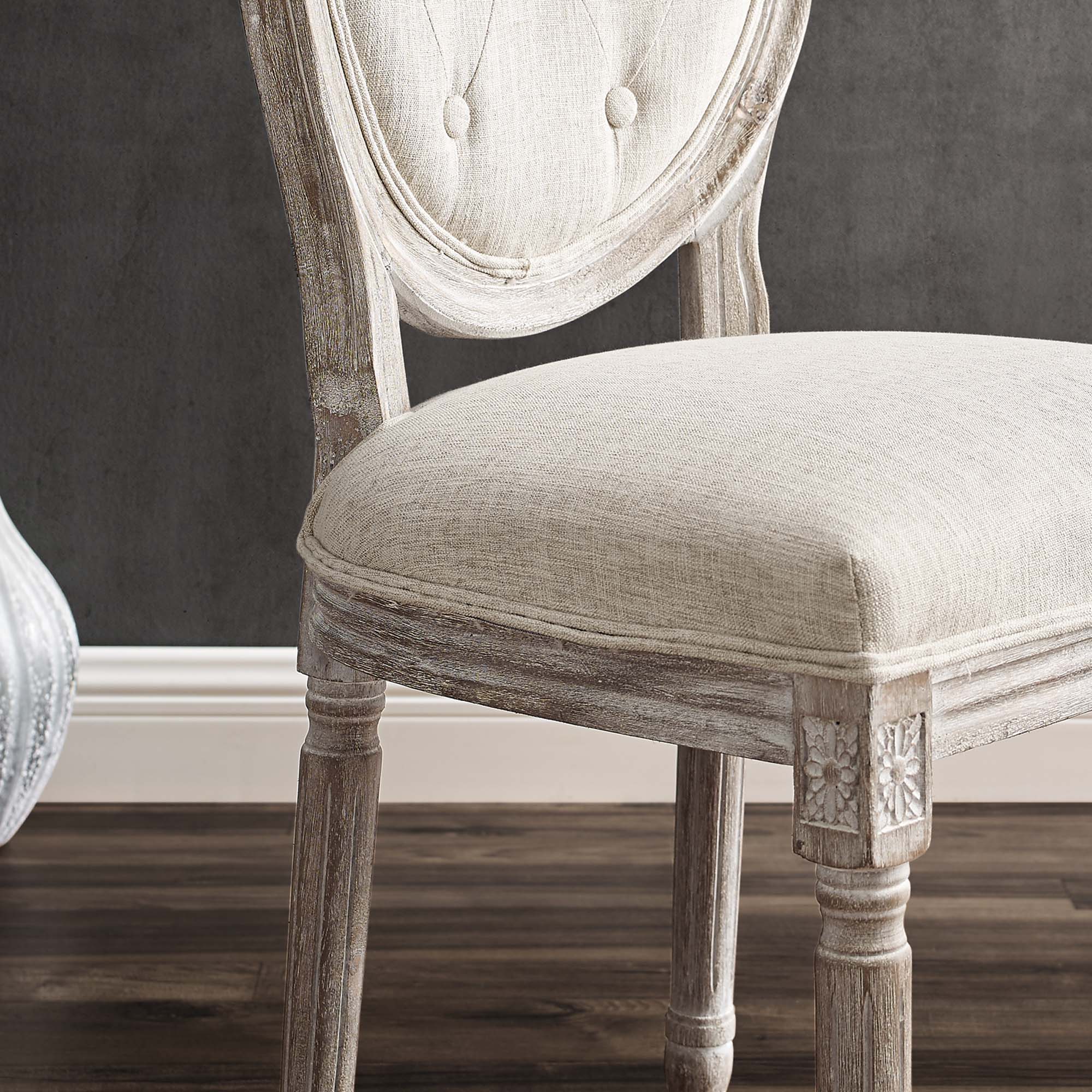 Arise Vintage French Upholstered Fabric Dining Side Chair Set of 2 - Image 12