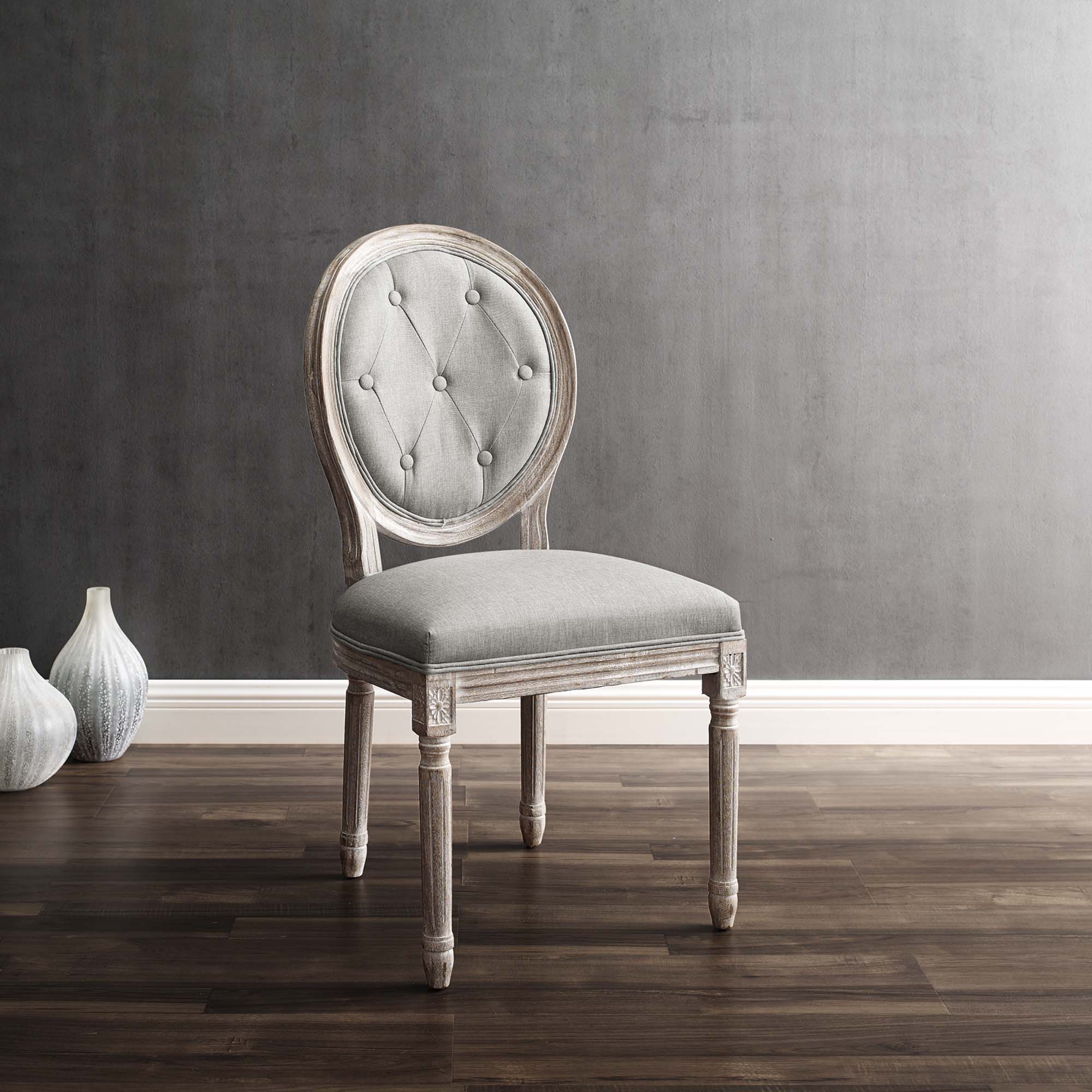 Arise Vintage French Upholstered Fabric Dining Side Chair Set of 2 - Image 9