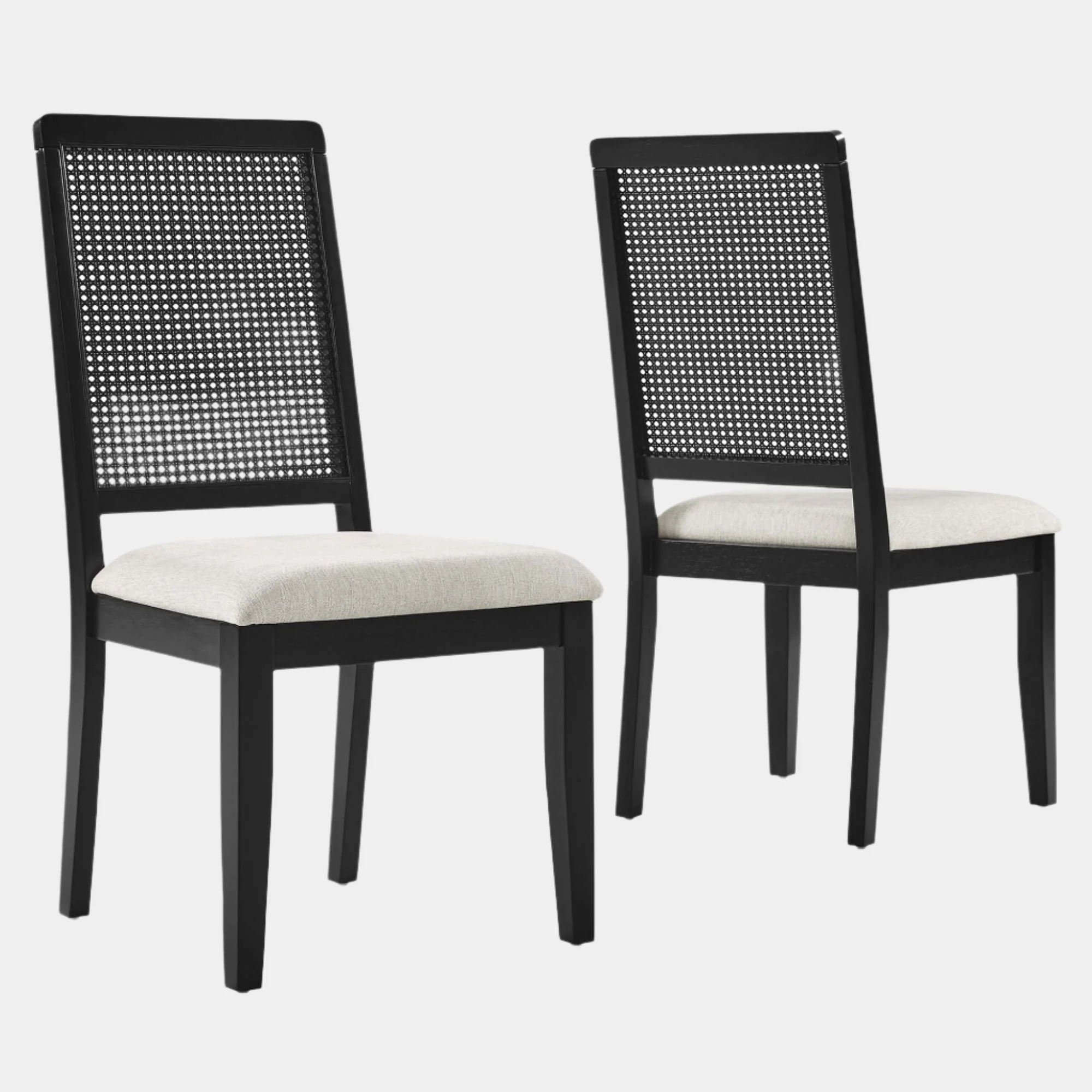 Arlo Faux Rattan and Wood Dining Side Chairs Set of 2