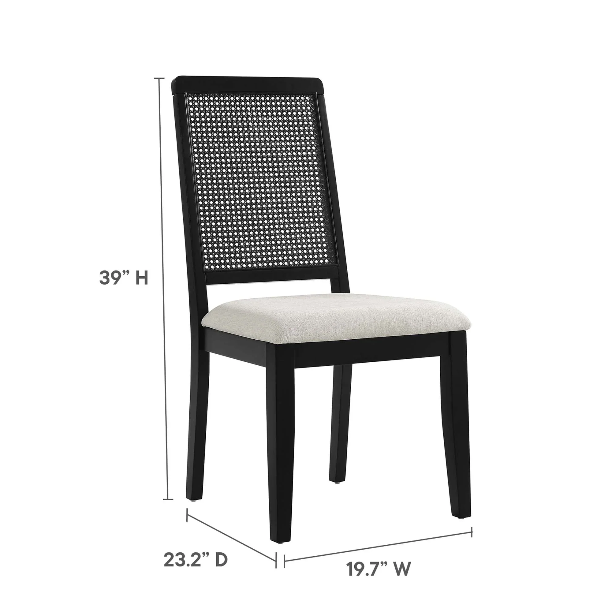 Arlo Faux Rattan and Wood Dining Side Chairs Set of 2 - Image 10