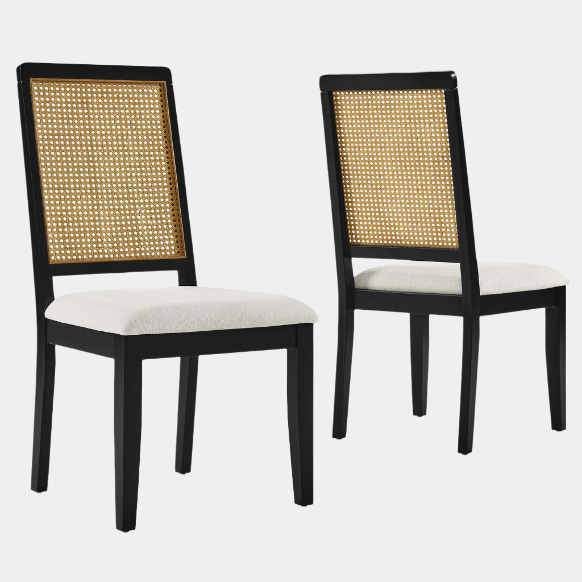 Arlo Faux Rattan and Wood Dining Side Chairs Set of 2 - Image 11