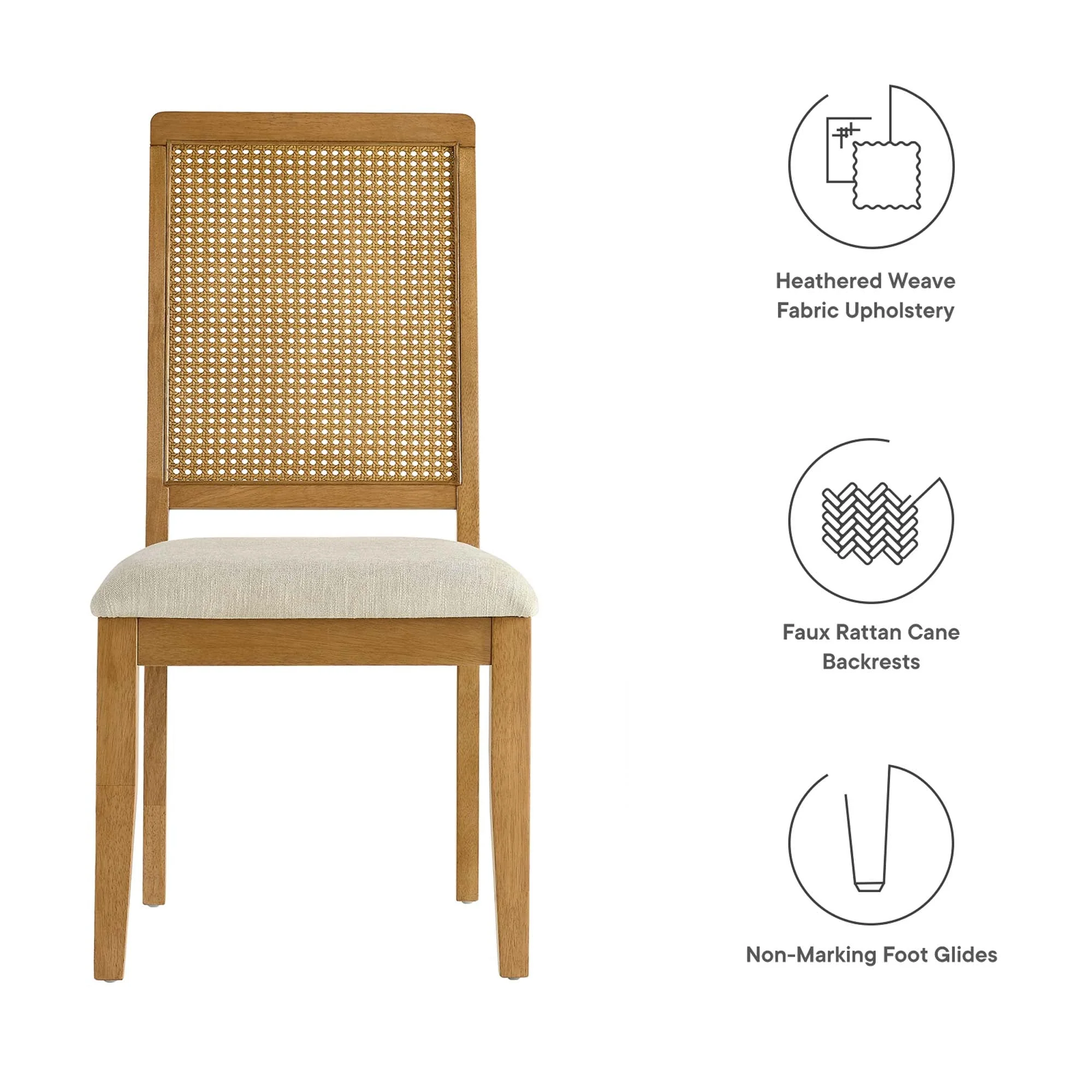 Arlo Faux Rattan and Wood Dining Side Chairs Set of 2 - Image 29