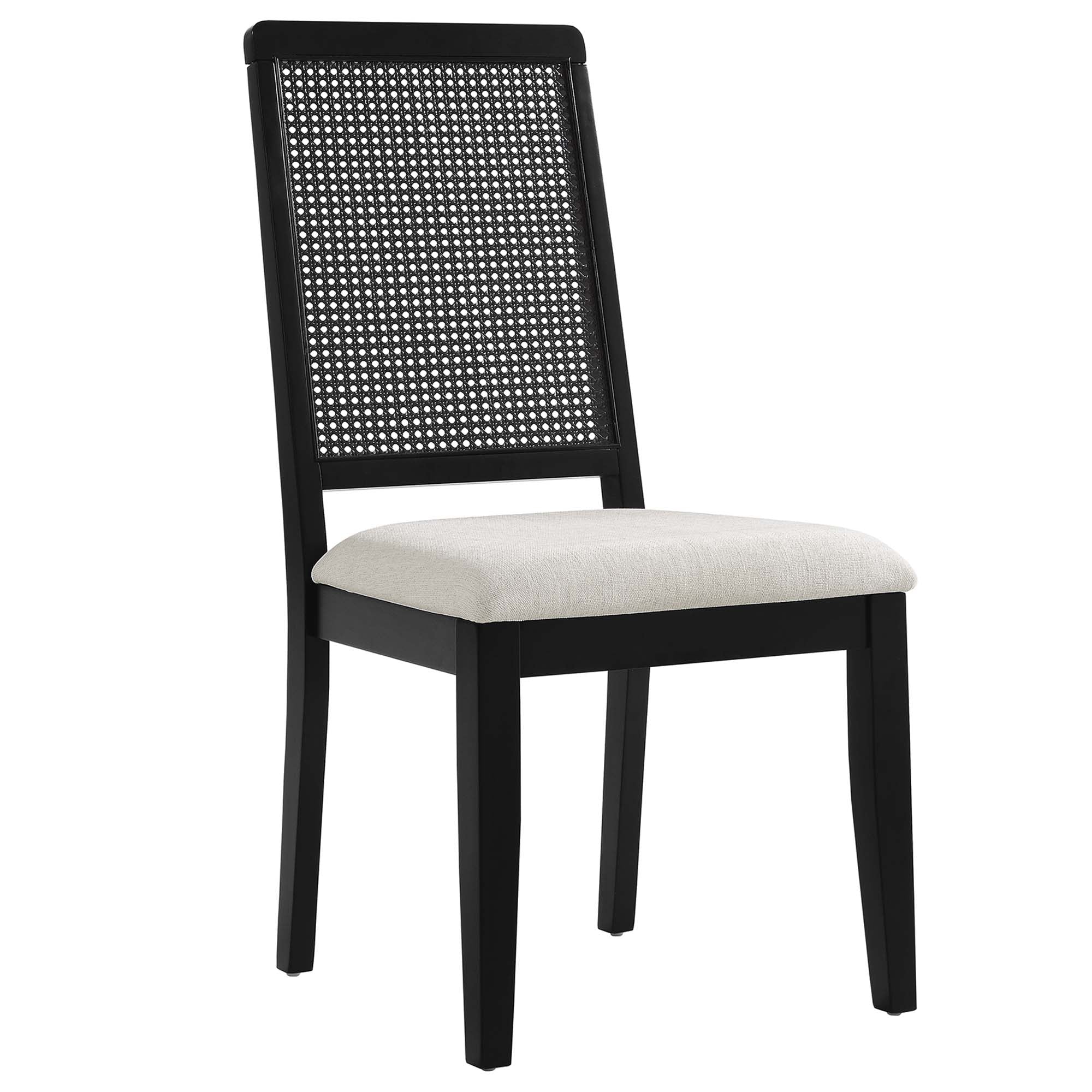 Arlo Faux Rattan and Wood Dining Side Chairs Set of 2 - Image 4