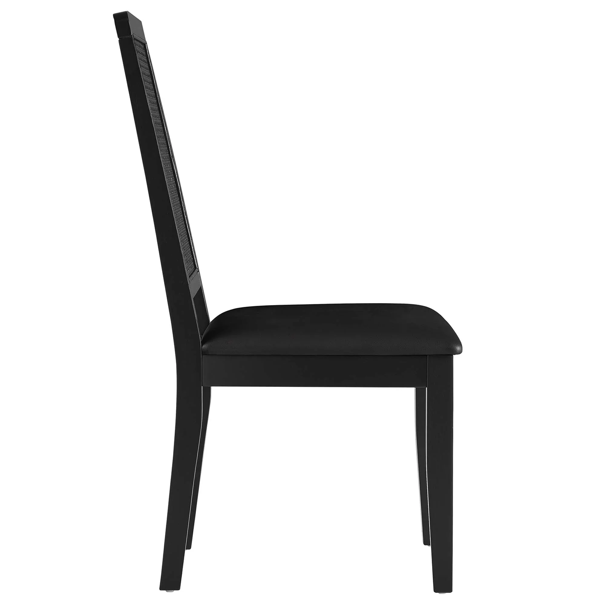 Arlo Vegan Leather Upholstered Faux Rattan and Wood Dining Side Chairs Set of 2 - Image 15