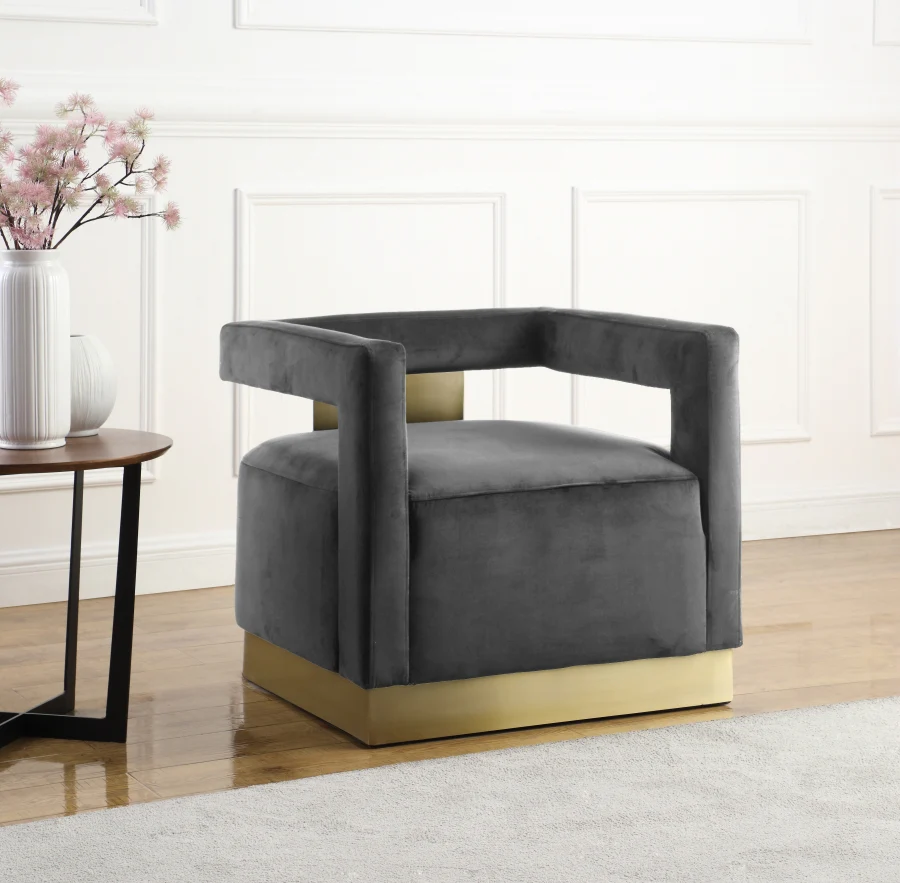 Armani Velvet Upholstered Accent Chair - Image 10