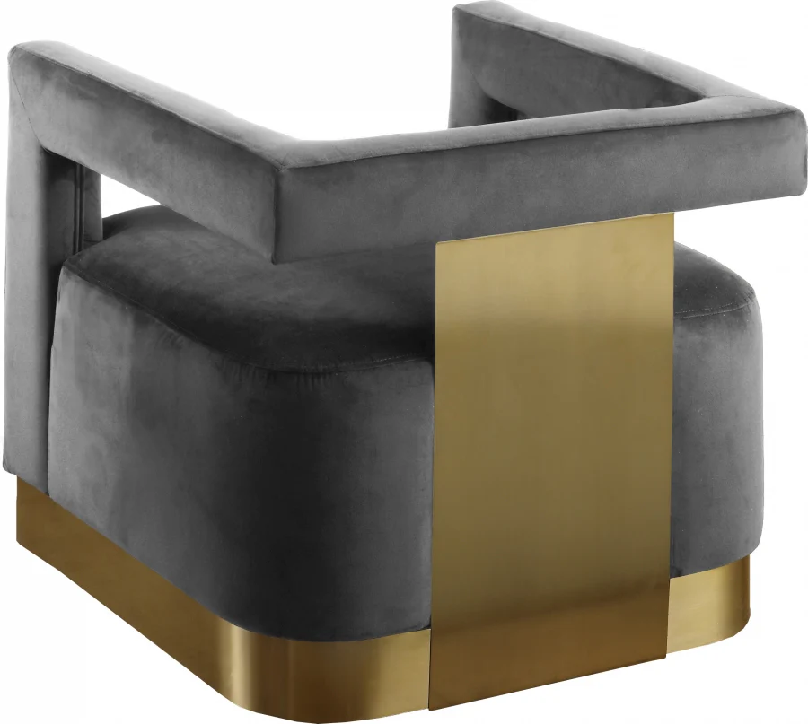 Armani Velvet Upholstered Accent Chair - Image 11